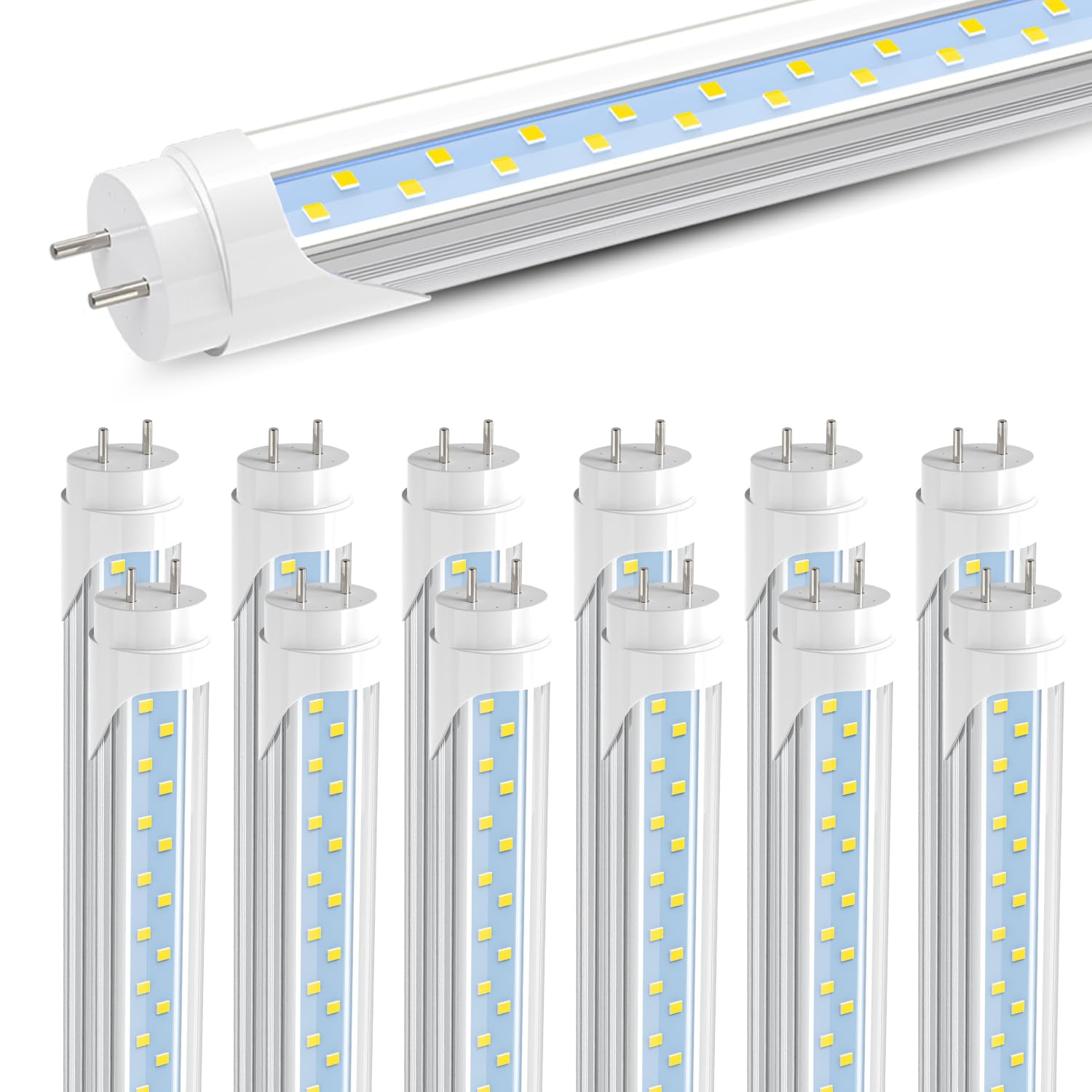 Jesled 4Ft Led T8 Type A+B Tube Lights, 24W(65W Equivalent), 3200Lm, 6000K, Single Or Double End Powered, Plug And Play Or Balla