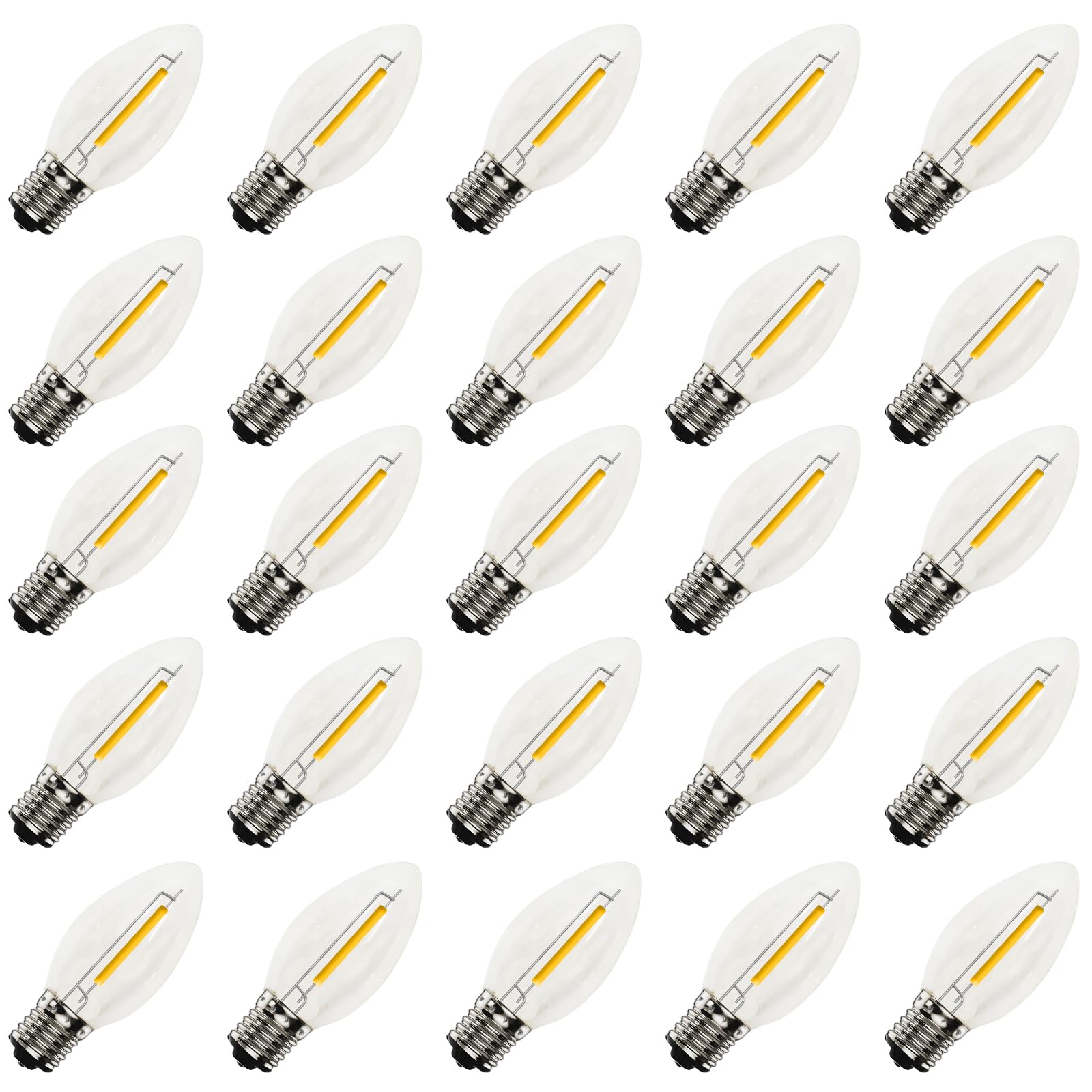 Goothy 25Pk C9 Replacement Bulbs, 0.6W Led Night Light Bulbs, E17 Base - Ul Certified Waterproof & Shatterproof Outdoor String L