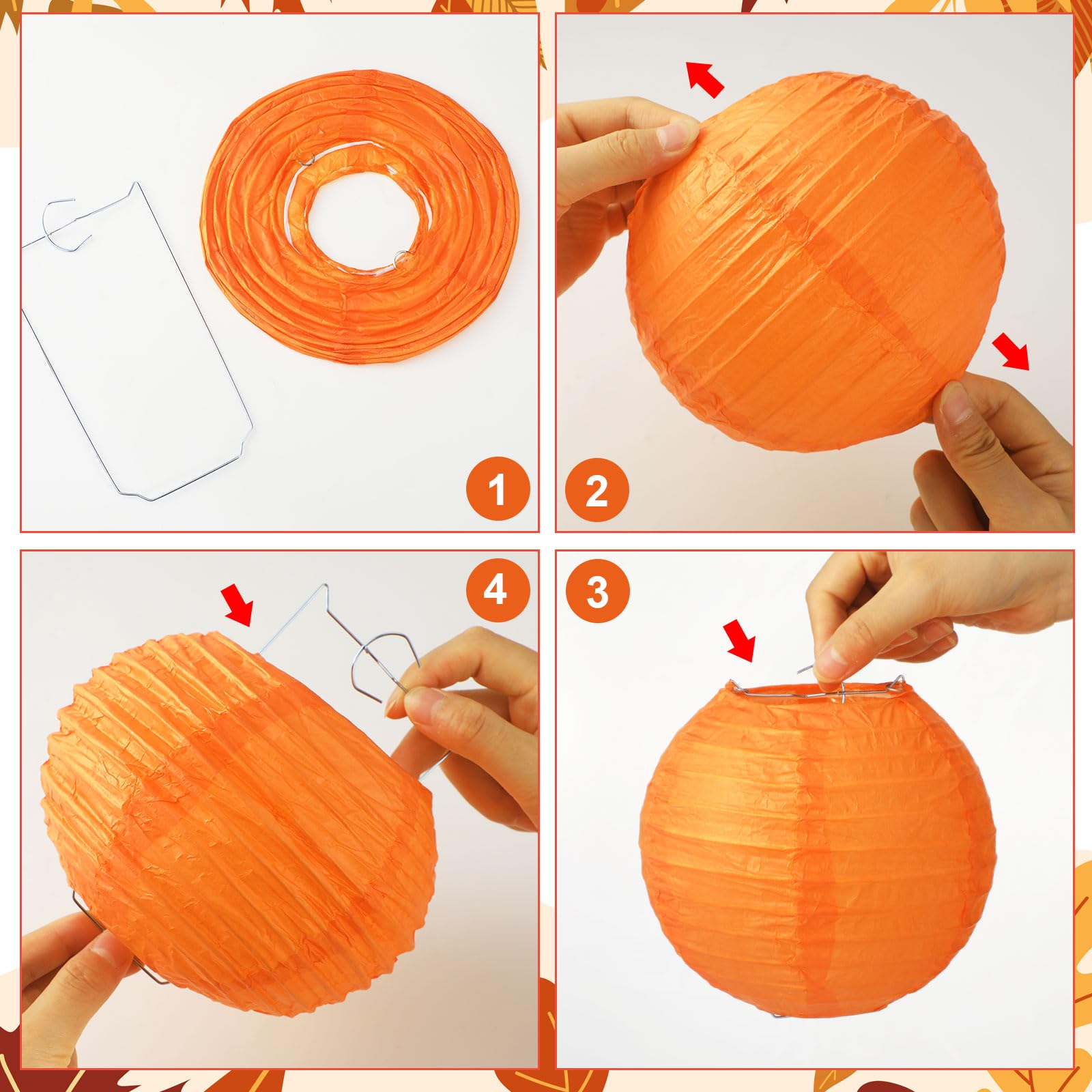 Chuangdi 12 Pcs Thanksgiving Paper Lanterns Decorations Fall Paper Lanterns Thanksgiving Hanging Yellow Orange Brown Party Decoration For Harvest Theme Birthday Indoor Outdoor