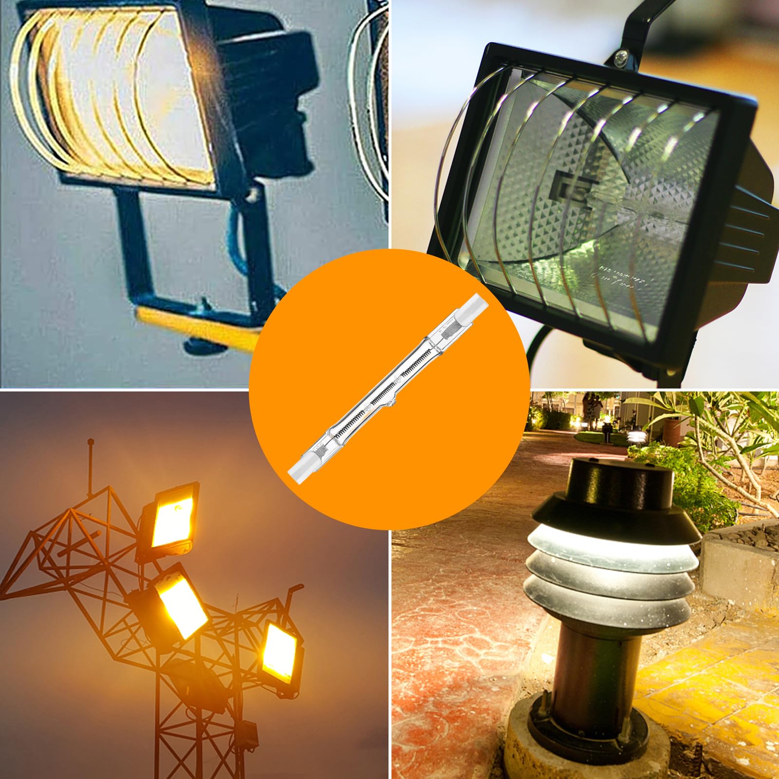 Jaenmsa R7S Halogen Light Bulbs 100W 120V, J78Mm Type T3 Bulbs 100 Watt, 3 Inch Halogen Double End Bulbs For Work/Security/Lands