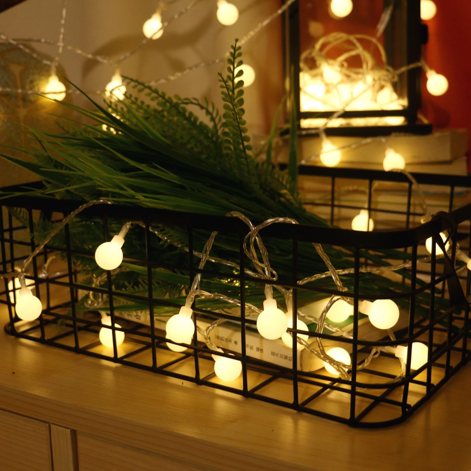 Amars 33Ft Warm White Globe Led Fairy Lights With Remote Timer - Battery Operated Indoor/Outdoor Decor