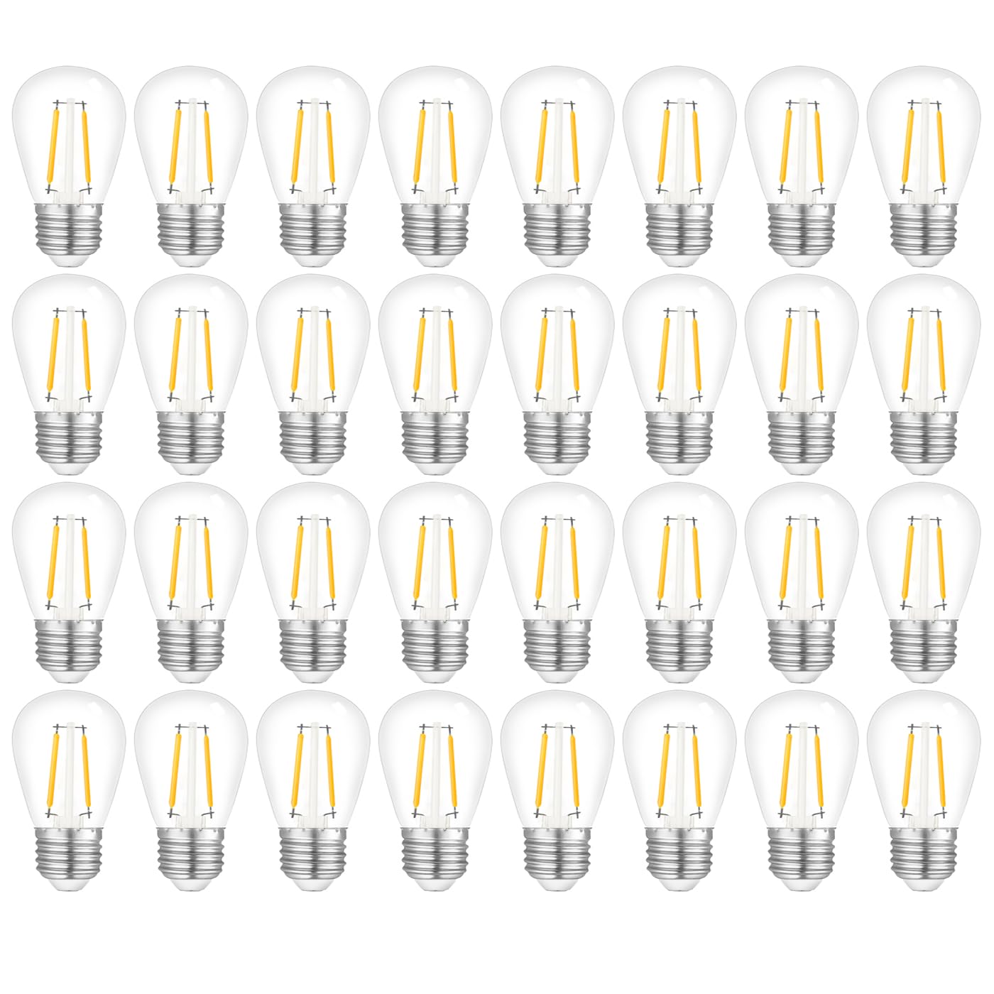 Jslinter 50-Pack 2W S14 Led String Light Bulbs, 120Lm, 2700K Warm White, Shatterproof