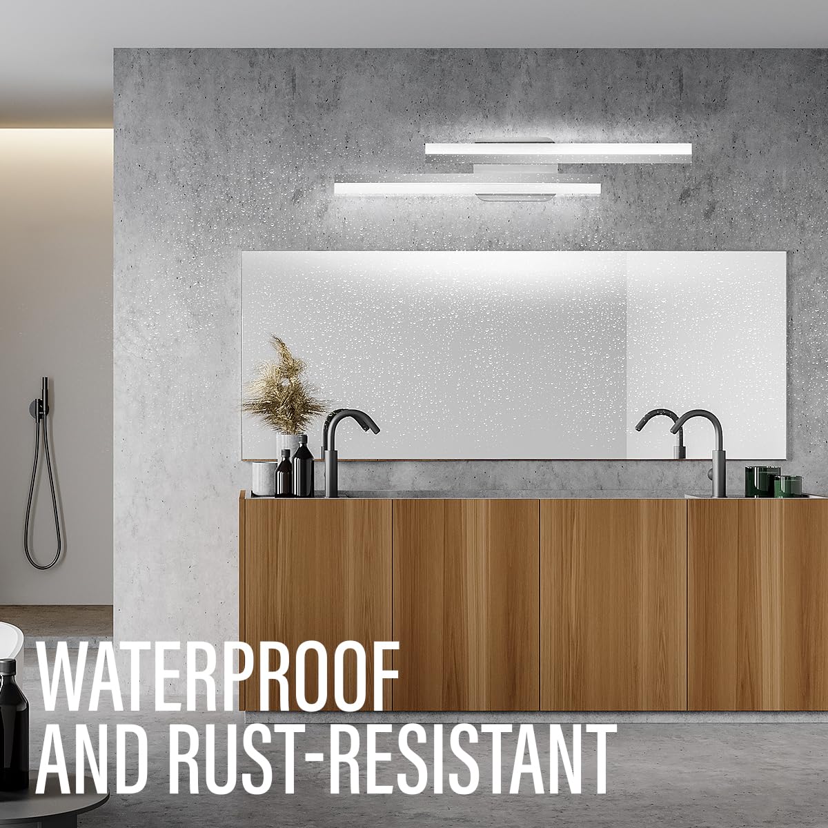 Yarra-Decor 24 Inch LED Bathroom Vanity Light Bar, Nickel, Stainless Steel, Daylight White 6000K, Model MB005-1A-S