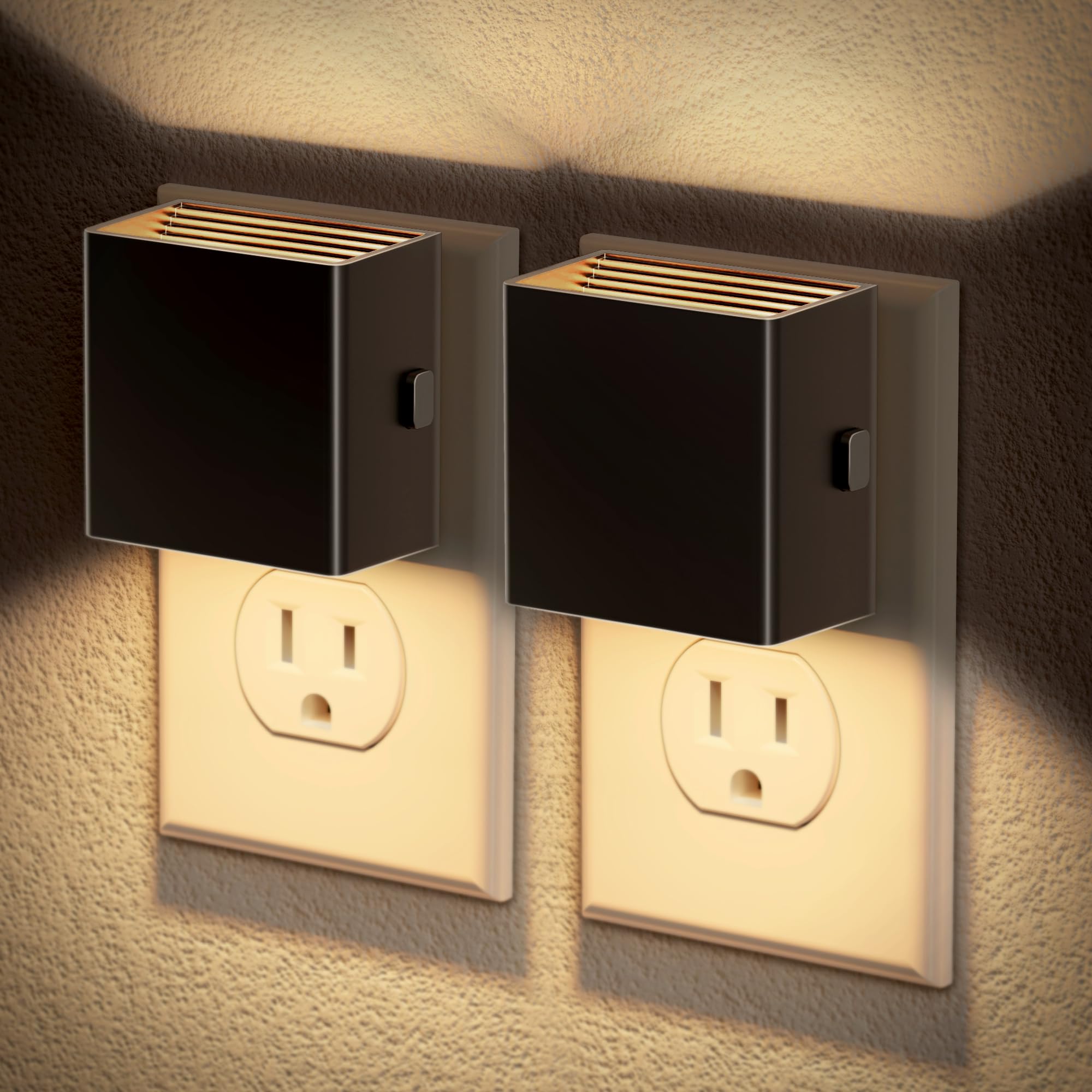 Jandcase Night Light, Automatic Night Lights Plug Into Wall, 2 Pack Modern Night Lights With Auto Light Sensor, 3000K Brightness