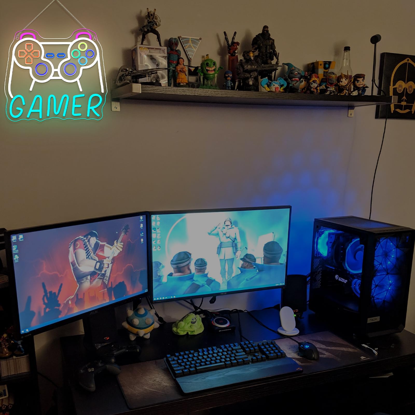 Horseneon Gamer Neon Sign Led Lights Wall Decor For Gaming Rooms Neon Signs  Esports Setups & Gamer Caves  Usb-Powered With Adjustable Brightness  Retro Arcade Lighting