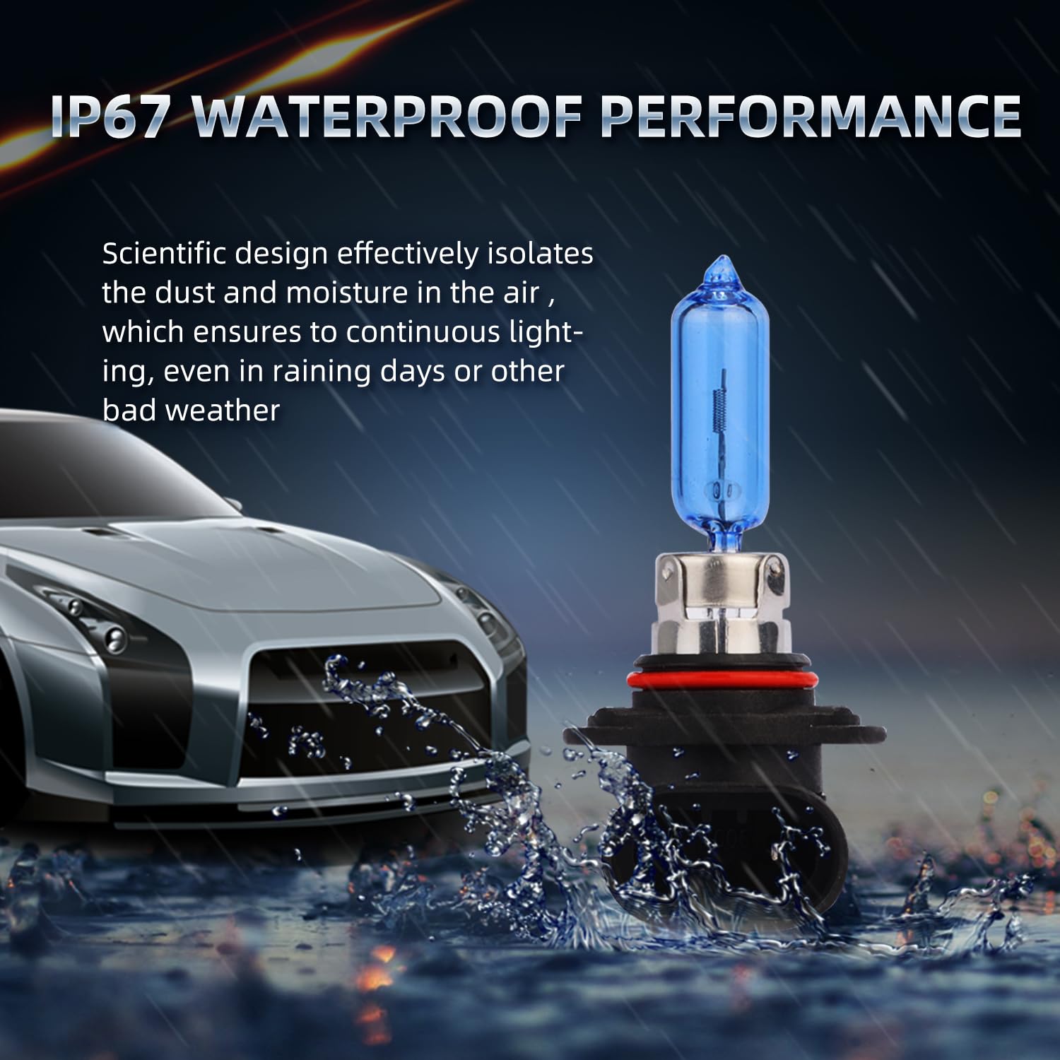 Sinoparcel 9012/HIR2 Halogen Headlight Bulbs, 200% Brighter, Pack of 2, 5000K Color, Glass Material