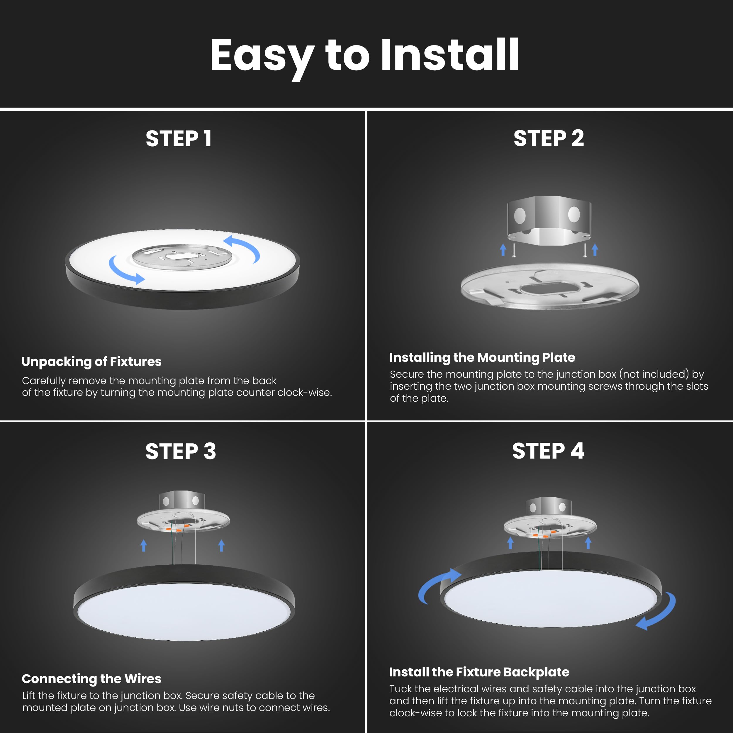 Feit Electric Smart Ceiling Light Fixture, 15'' Round Flush Mount, Color Changing, Music Sync, Works With Alexa And Google Home