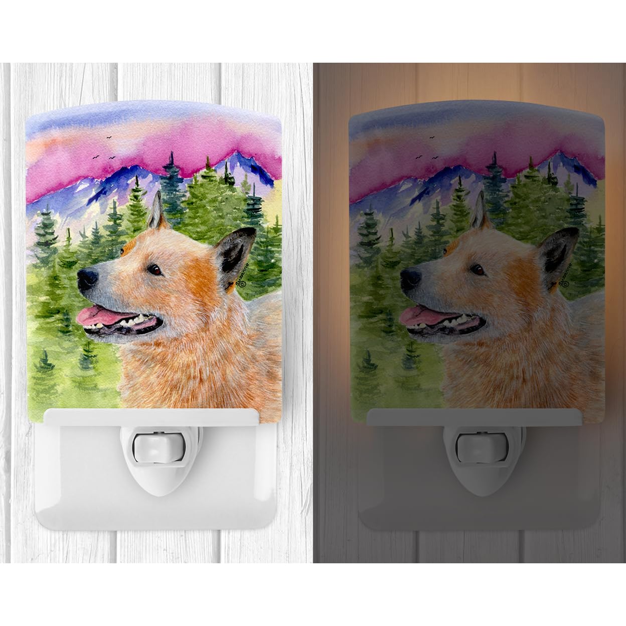 Carolines Treasures Ceramic Night Light, Australian Cattle Dog, UL-Certified, 6x4x3 inches, Multicolor, Model SS8335CNL