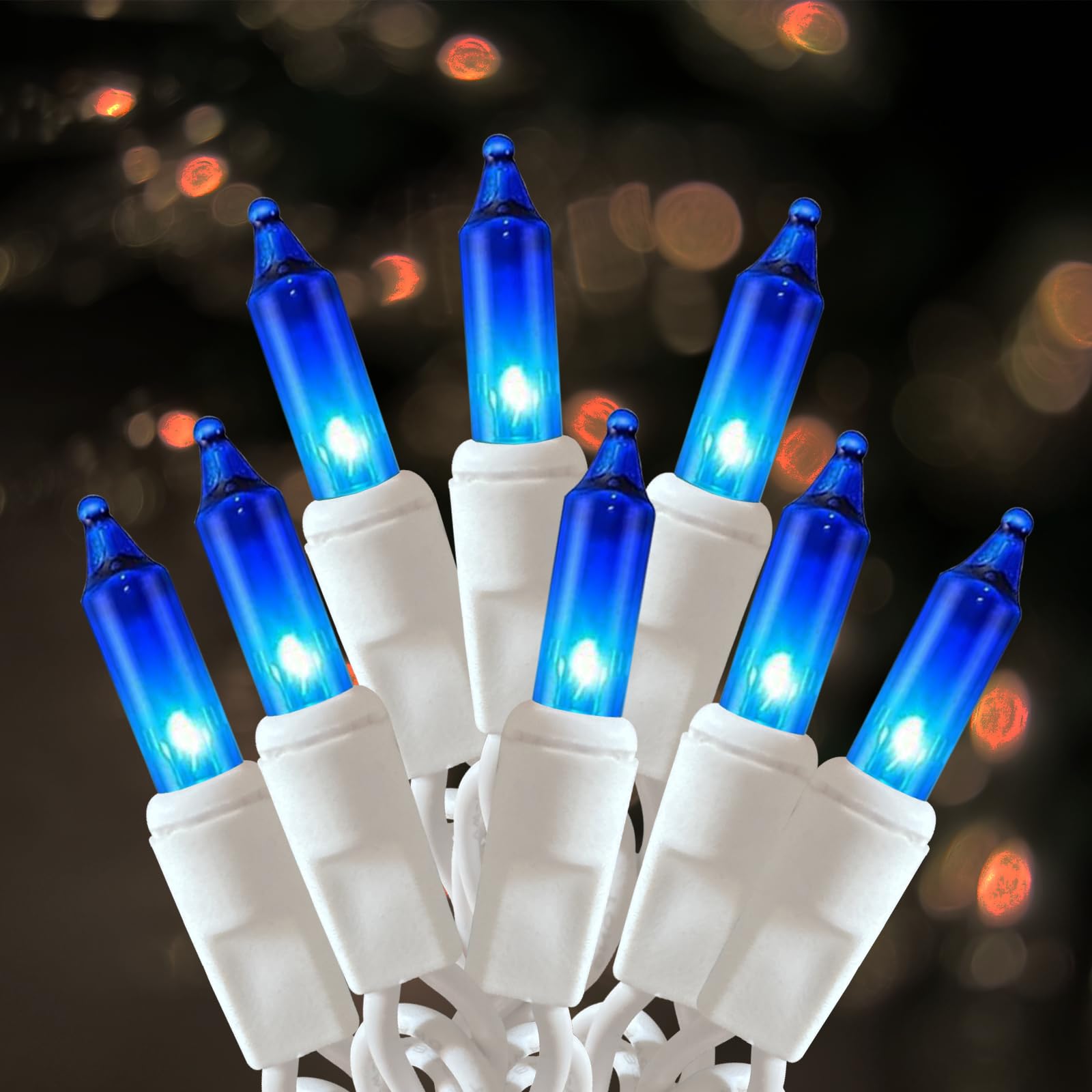 Christmas Lights 100 Count Blue Christmas Tree String Lights With White Wire For Outdoor Indoor Christmas Decorations Wedding Decorations Valentines Day Decor Ul Certified (21Feet)