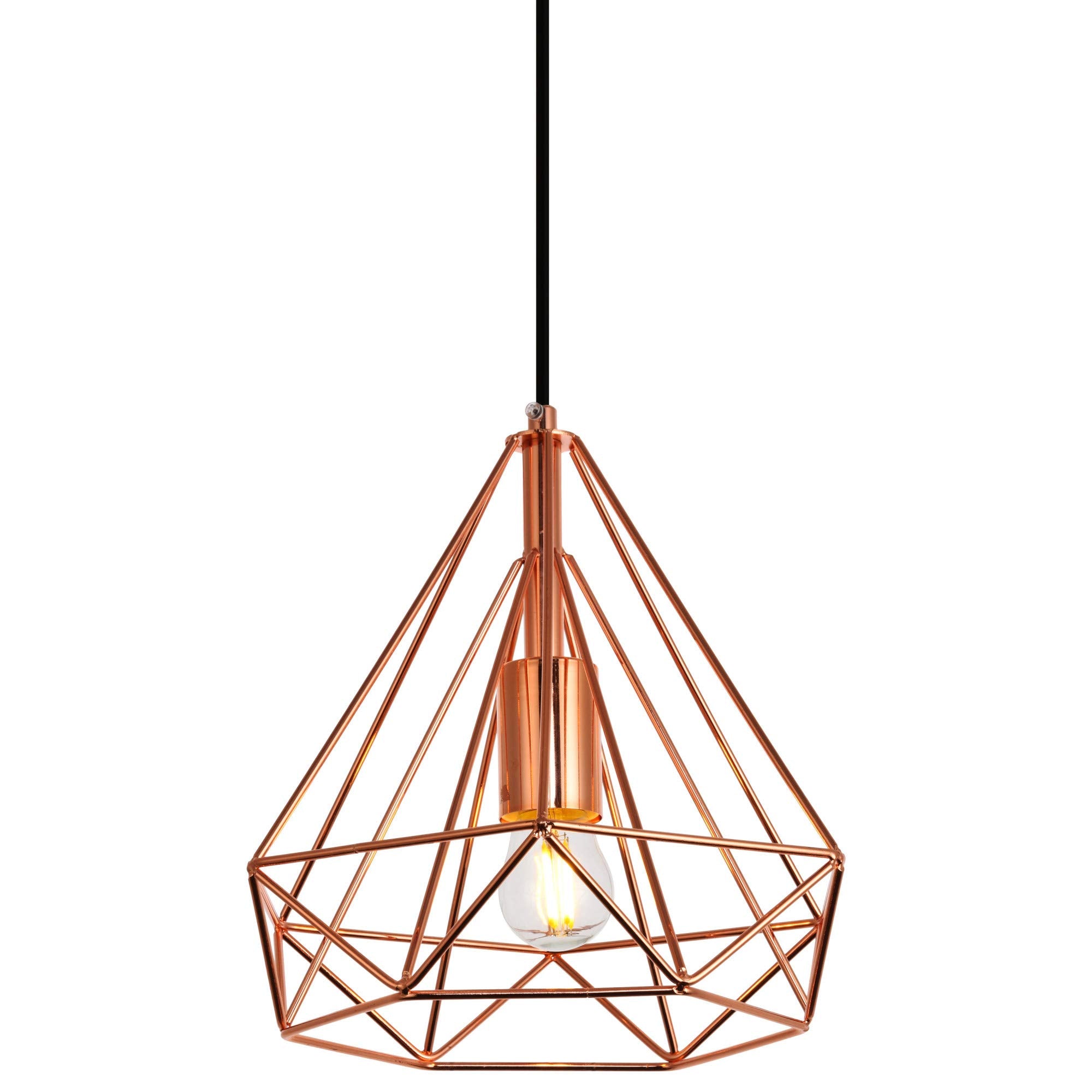 Elegant Lighting Living District Jago 1-Light Transitional Metal Pendant in Brown Finish