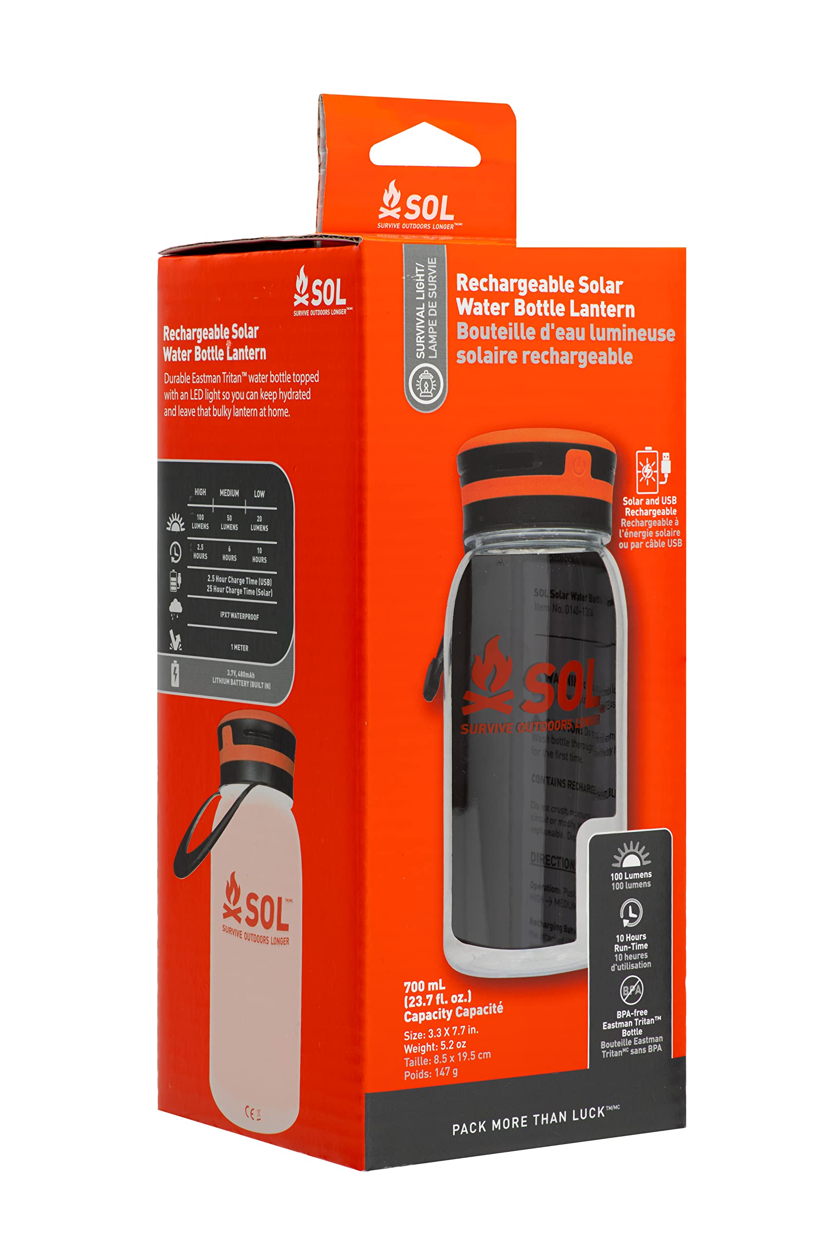 Survive Outdoors Longer Venture Rechargeable Led Ar Water Bottle Lantern