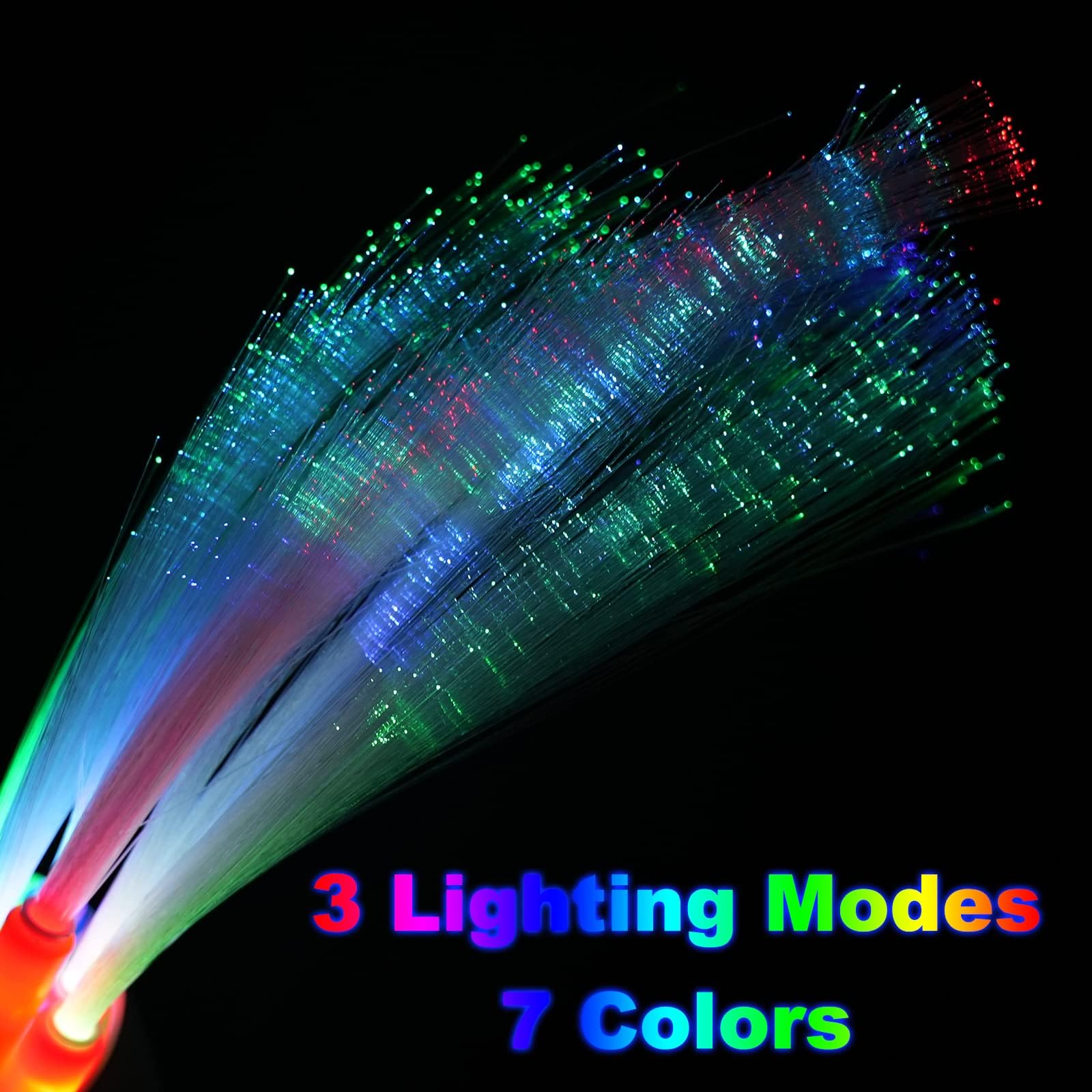 Bouquw 50 Pack Glow Sticks Mardi Gras Party Supplies ,3 Models Flashing Sticks, Fiber Optic Wands Light Up Sticks Fit New Years