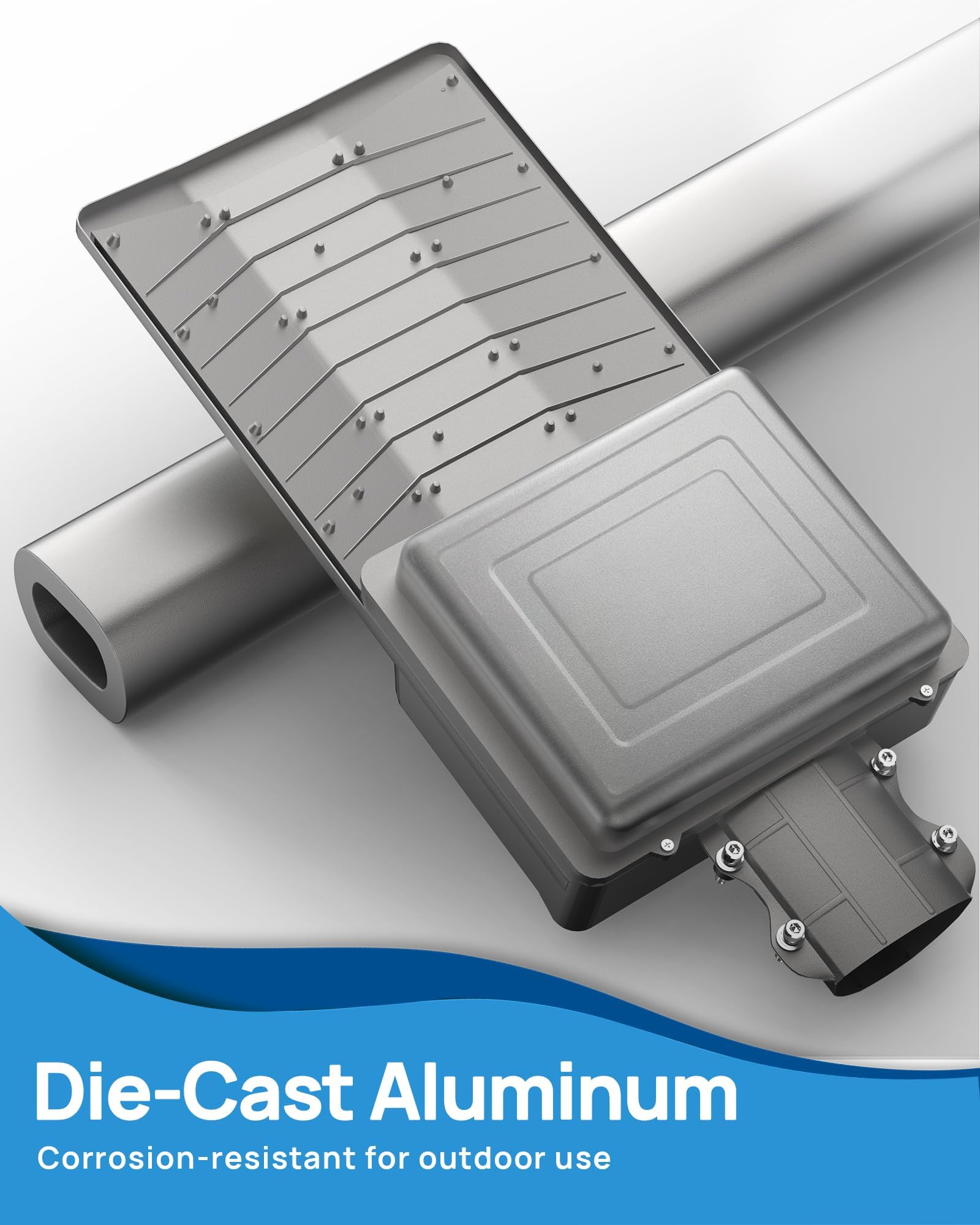 Eontim Commercial Solar Street Lights Outdoor, 144 LED with Lens, 65,000 Lumens Solar Flood Light with Battery Indicator, 50,000