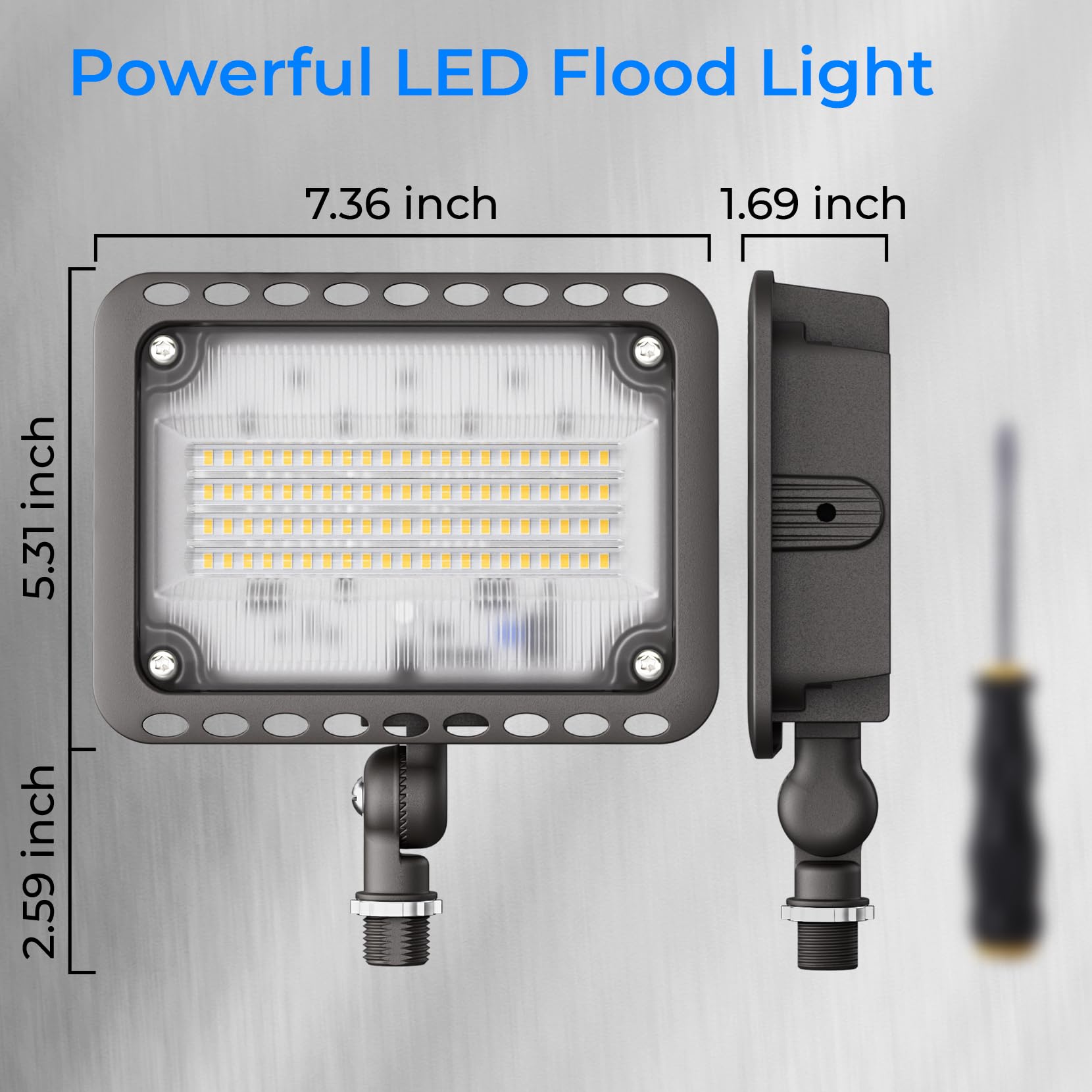 CINOTON 20W LED Flood Lights, 2800LM, IP65 Waterproof, 4 Pack, 5000K Daylight White, Model FL016, Bronze Finish