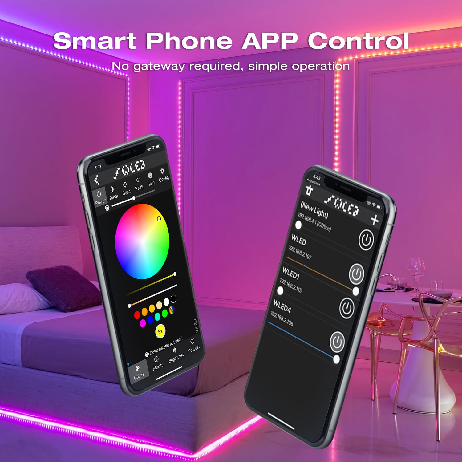Sogledwow GLEDOPTO ESP32 WLED LED Controller with Mic for Addressable LED Strip Lights - White, Model LT-GL-C-010WL