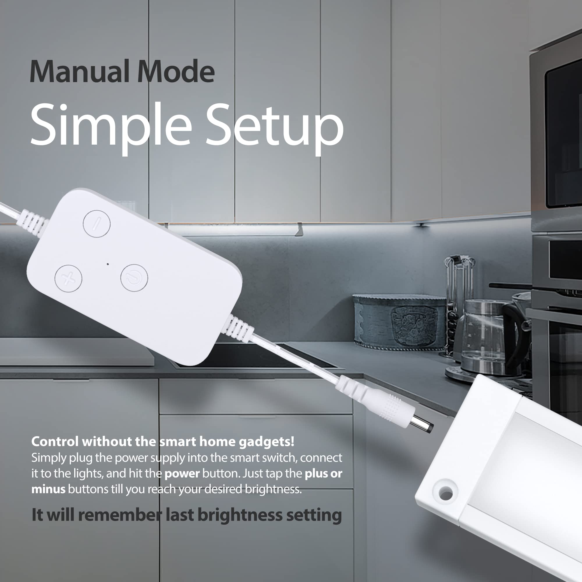 EShine LED Under Cabinet Lighting Kit, 4 Pack 12 inch, Smart Dimmable, Cool White (6000K), Model ELWS3004DC