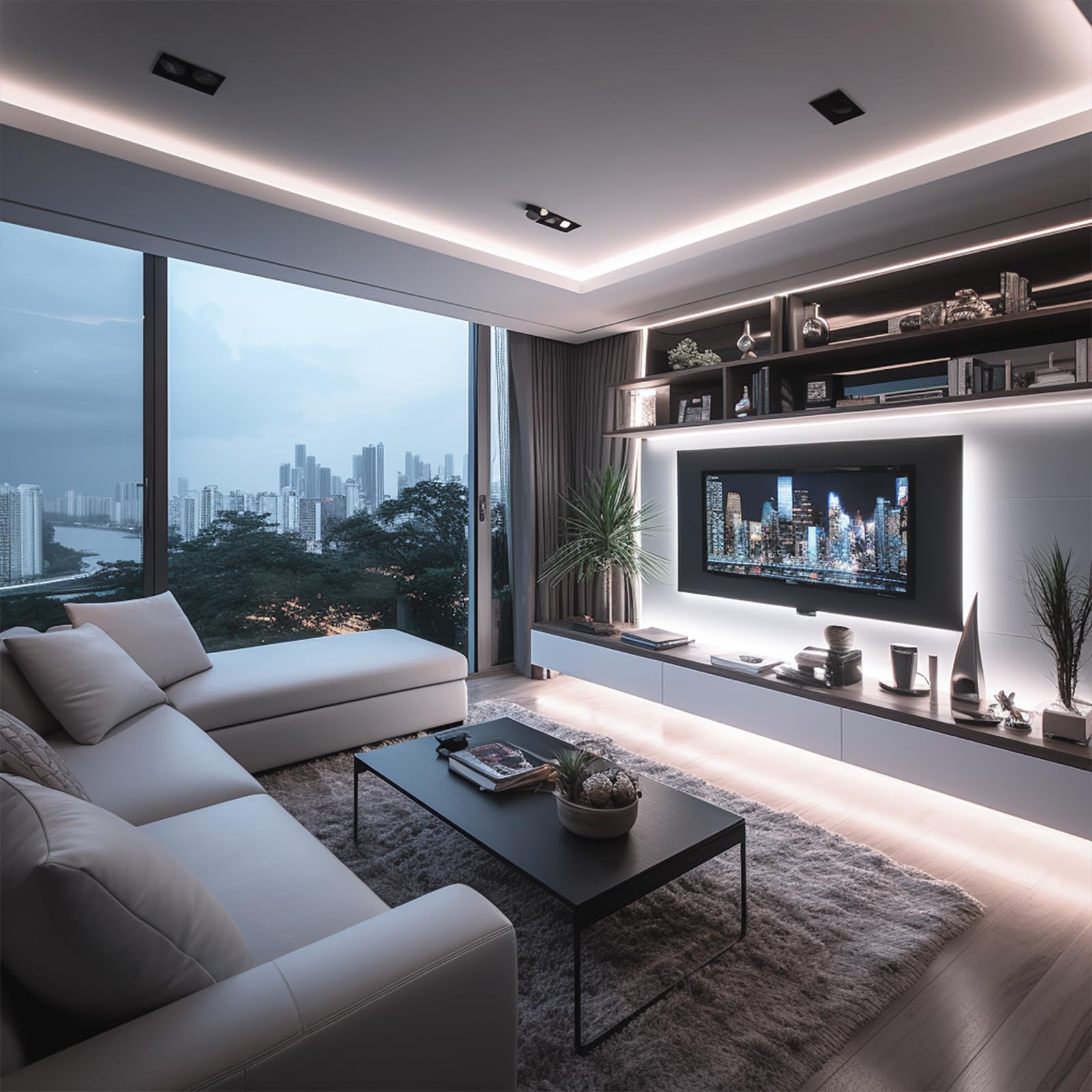 Benlun 24V Cob Led Strip Light 65.6Ft (2 Rolls Of 32.8Ft) Kit, 6000K Cool White Cuttable 11W/M 312Leds/M Cri 93 Led Tape Lights With Power Supply For Bedroom Kitchen Living Room Ceiling