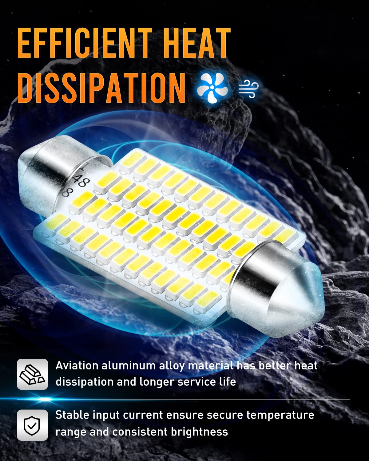 LUYED 569 578 LED Bulbs Xenon White 570 Lumens Super Bright 3014 48-EX Chipsets211-2 212-2 LED Bulbs Used for Car Interior Map D