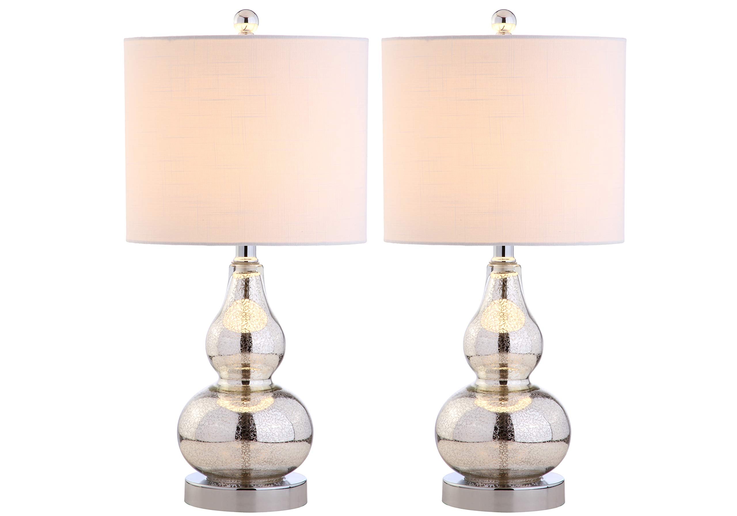 JONATHAN Y JYL1028C-SET2 Anya 20.5'' Mini Glass Lamp(Set of 2) Transitional,Glam,Midcentury for Bedroom, Living Room, Office, Co