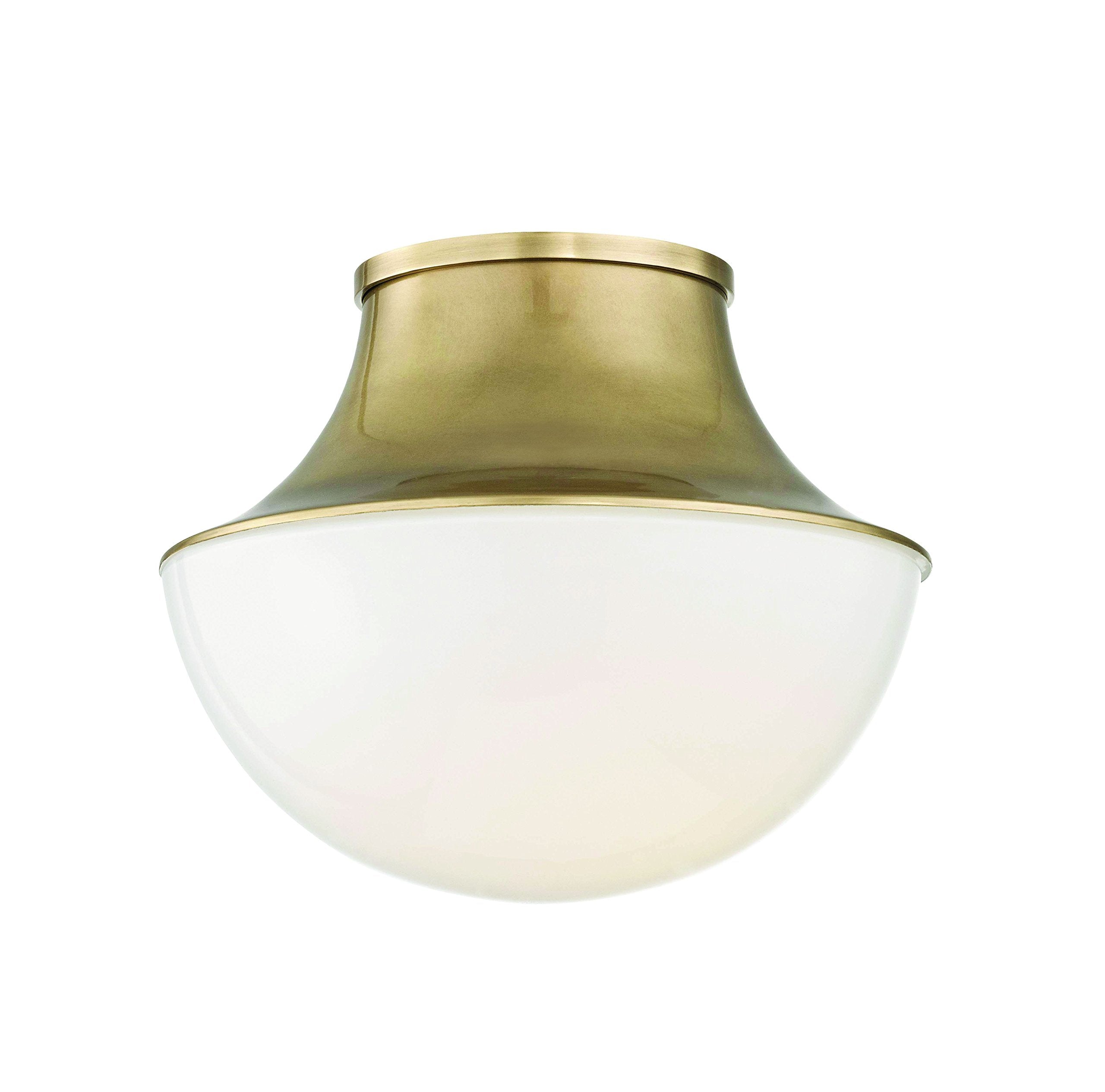 Hudson Valley 9411-AGB Transitional LED Flush Mount from Lettie Collection in Brass - Antique Finish,
