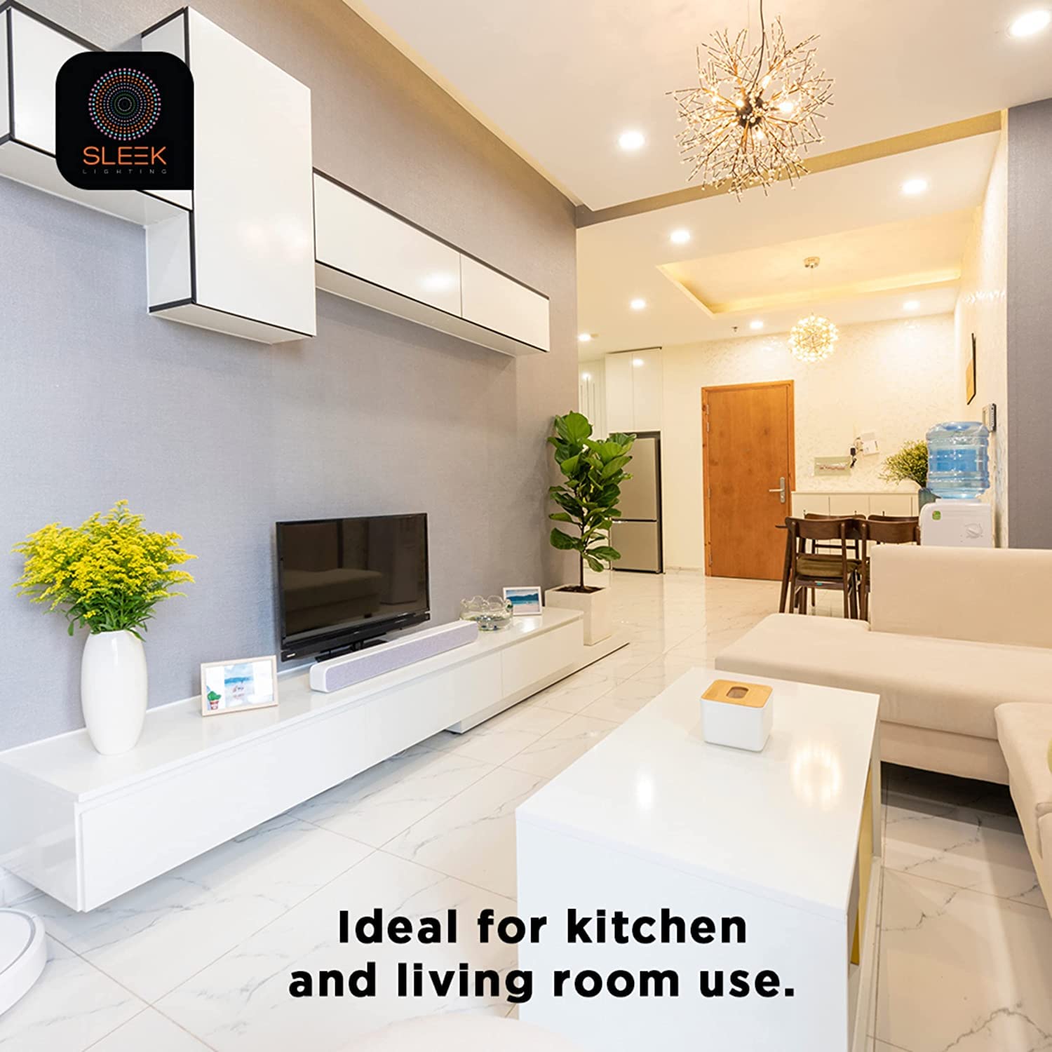 SLEEKLIGHTING 13W T2 Spiral CFL GU24 Puck Light Bulb 3500K 800lm - 4 Pack, UL Approved, White Light, Copper Material