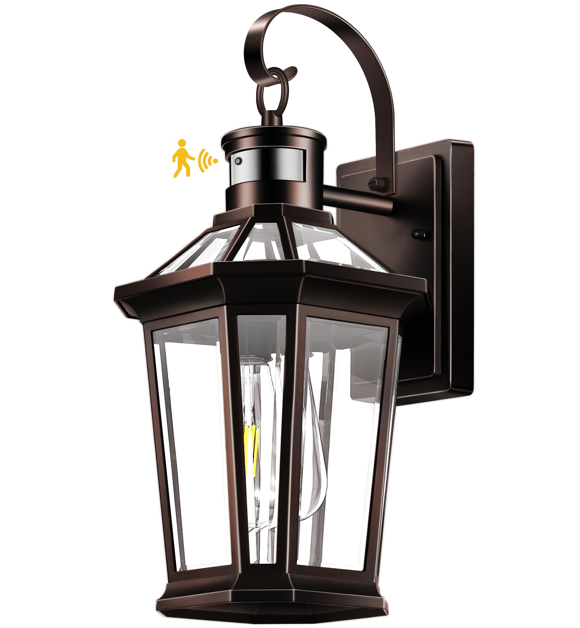 VIANIS Bronze Motion Sensor Outdoor Light, Dusk to Dawn Outdoor Lighting Wall Mount, Waterproof Exterior Light Fixtures for Hous