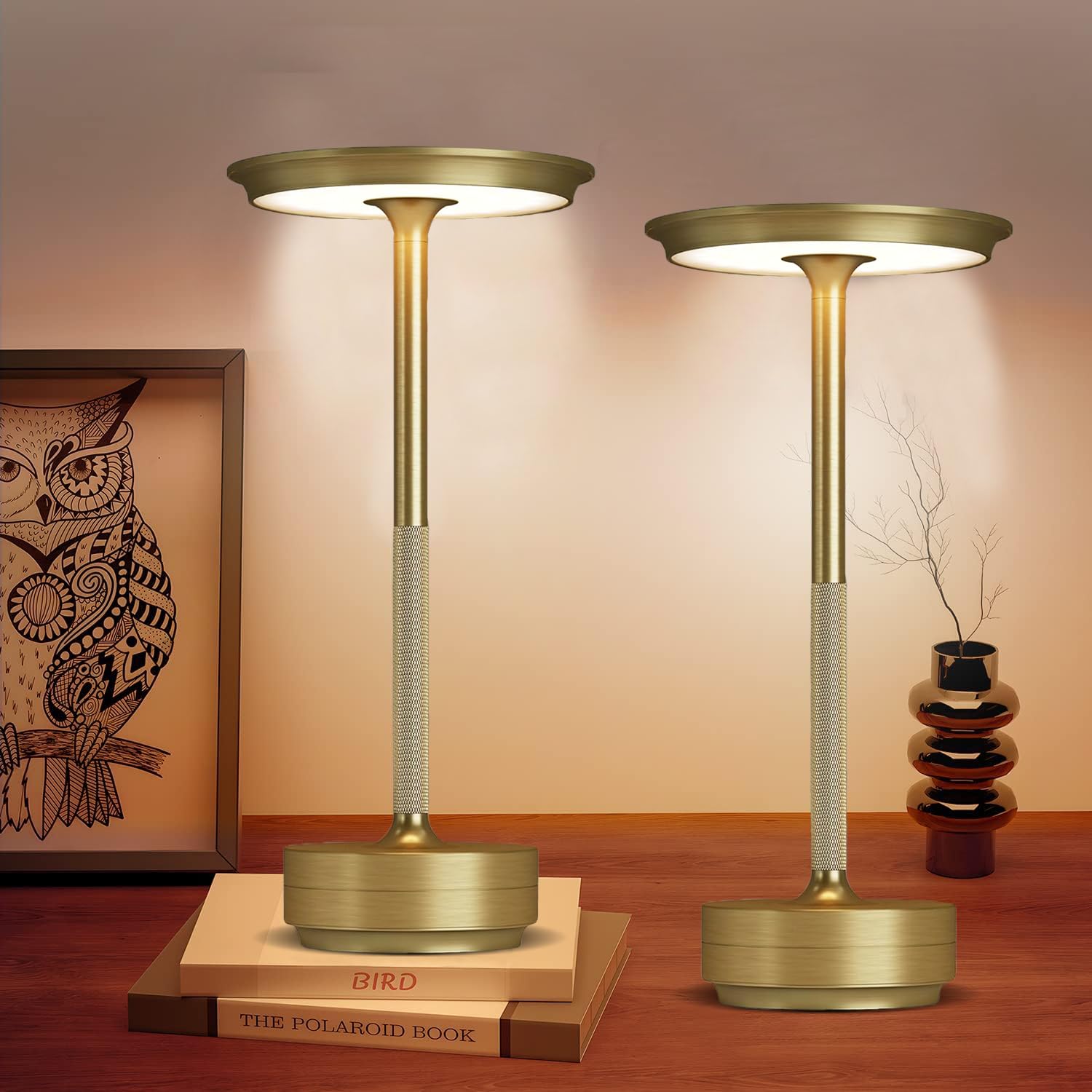Cordless Table Lamps Rechargeable, Portable 5200mAh Battery Operated Lamp,Elegant 3 Modes Stepless Dimming LED Table Light with 