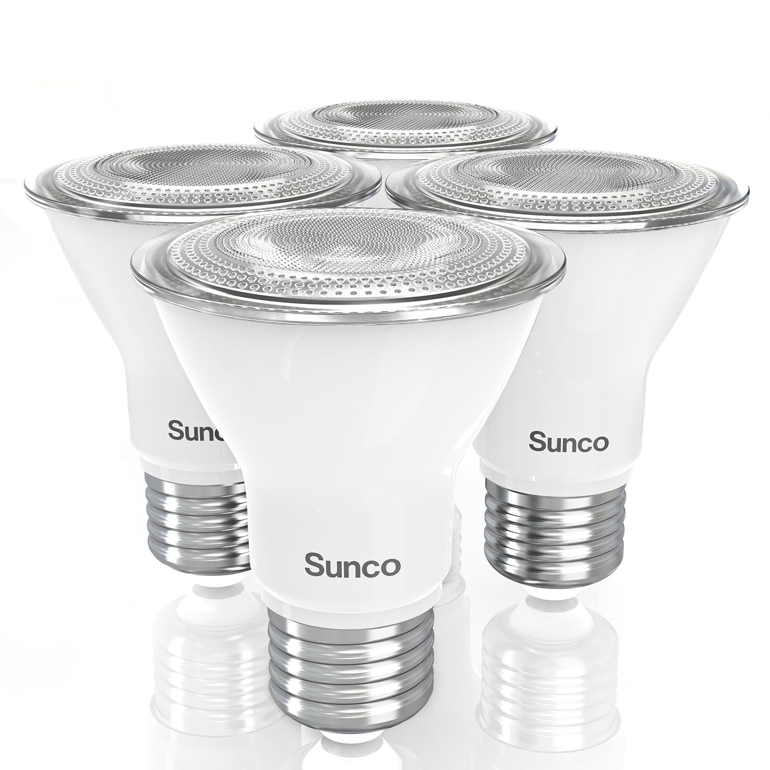 Sunco 4 Pack Par20 Led Bulbs 50W Equivalent 7W Dimmable, Cri90 4000K Cool White 470 Lumens E26 Medium Base Ip65 Waterproof Indoo