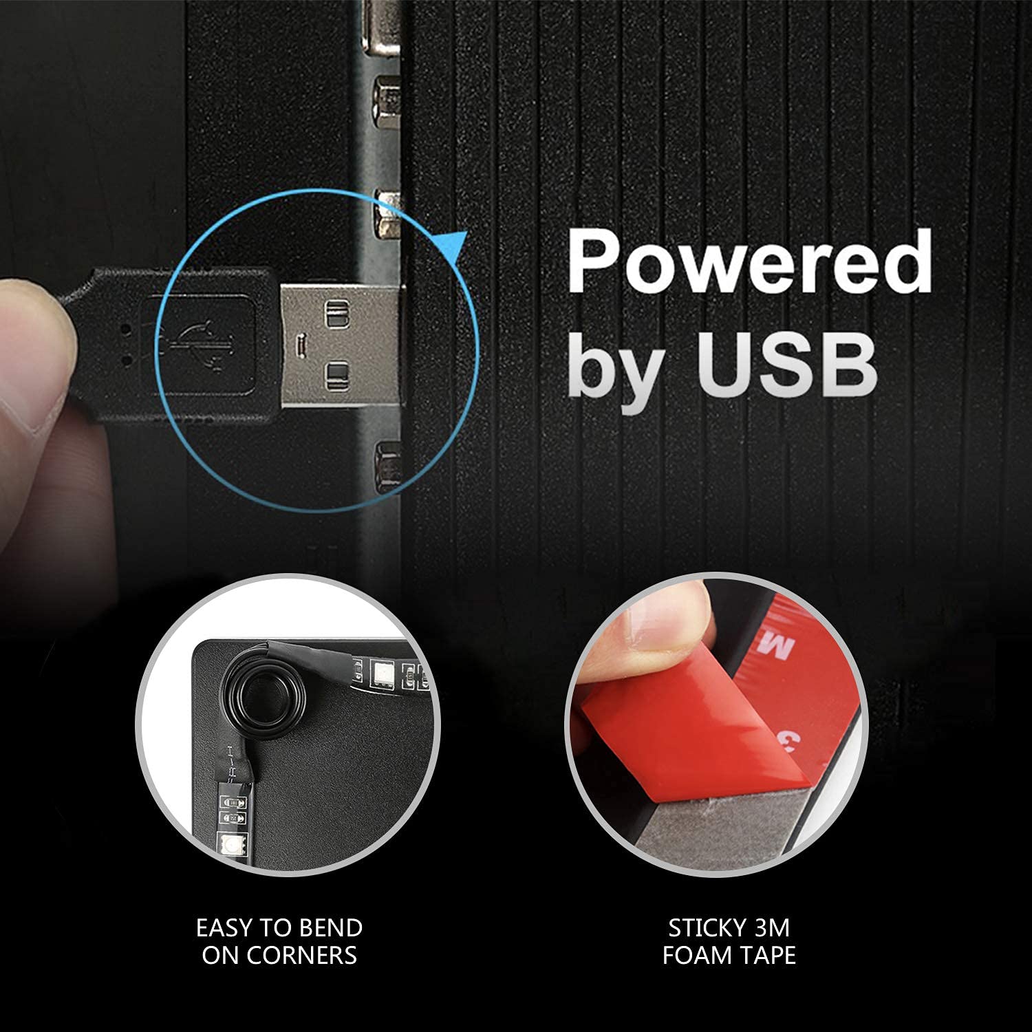 Nexillumi Led Lights For Tv, 6.56Ft Tv Led Backlight For 24-31 Inch, Rgb Led Strip Lights Behind Tv, App Remote Control Music Sync Tv Led Lights For Bedroom