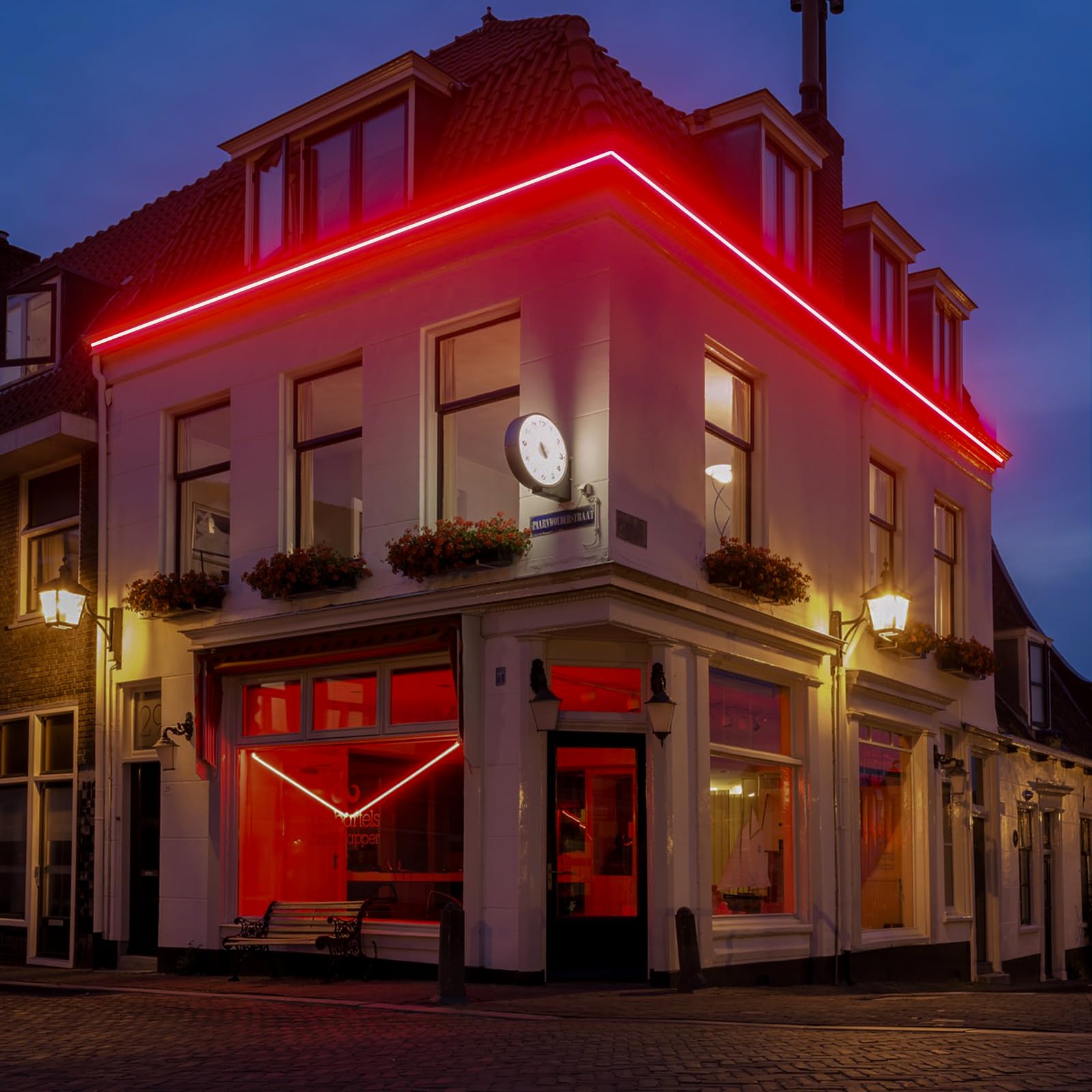 Gzbtech Flexible Led Neon Rope Lights 16.4Ft Ac 110-120V Waterproof Strip Light  120Leds/M Cuttable Connectable Neon Lighting For Indoor Outdoor Home Decor/Commercial Building Use-Red 5M