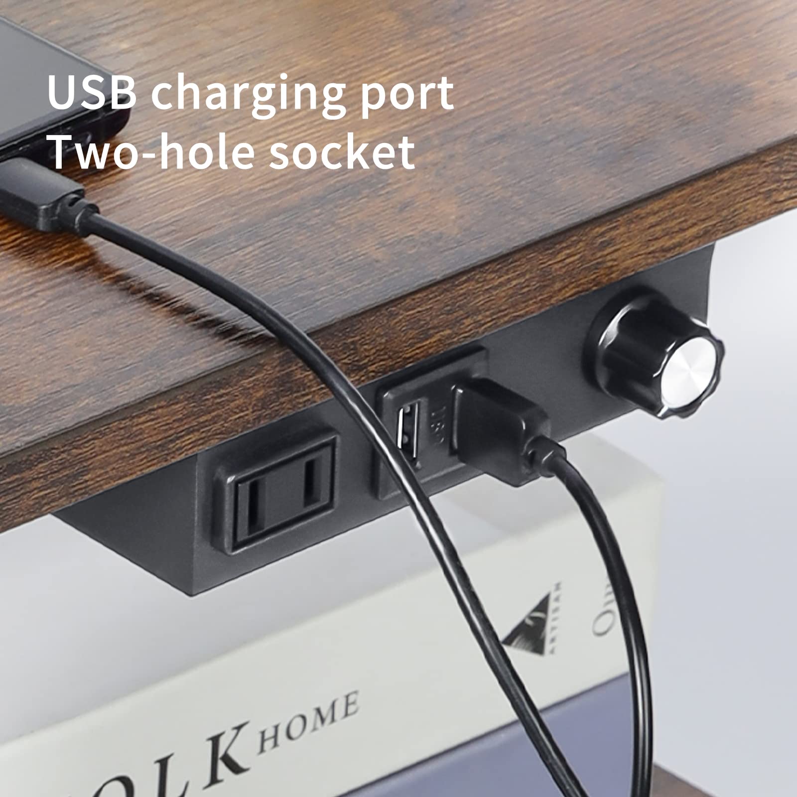 Pazarfami Floor Lamp With Table, Side Table With Usb Charging Port And Outlet, End Table With Floor Light For Living Room, Bedroom, Guest Room, Bulb Included (Black-2 Pack)