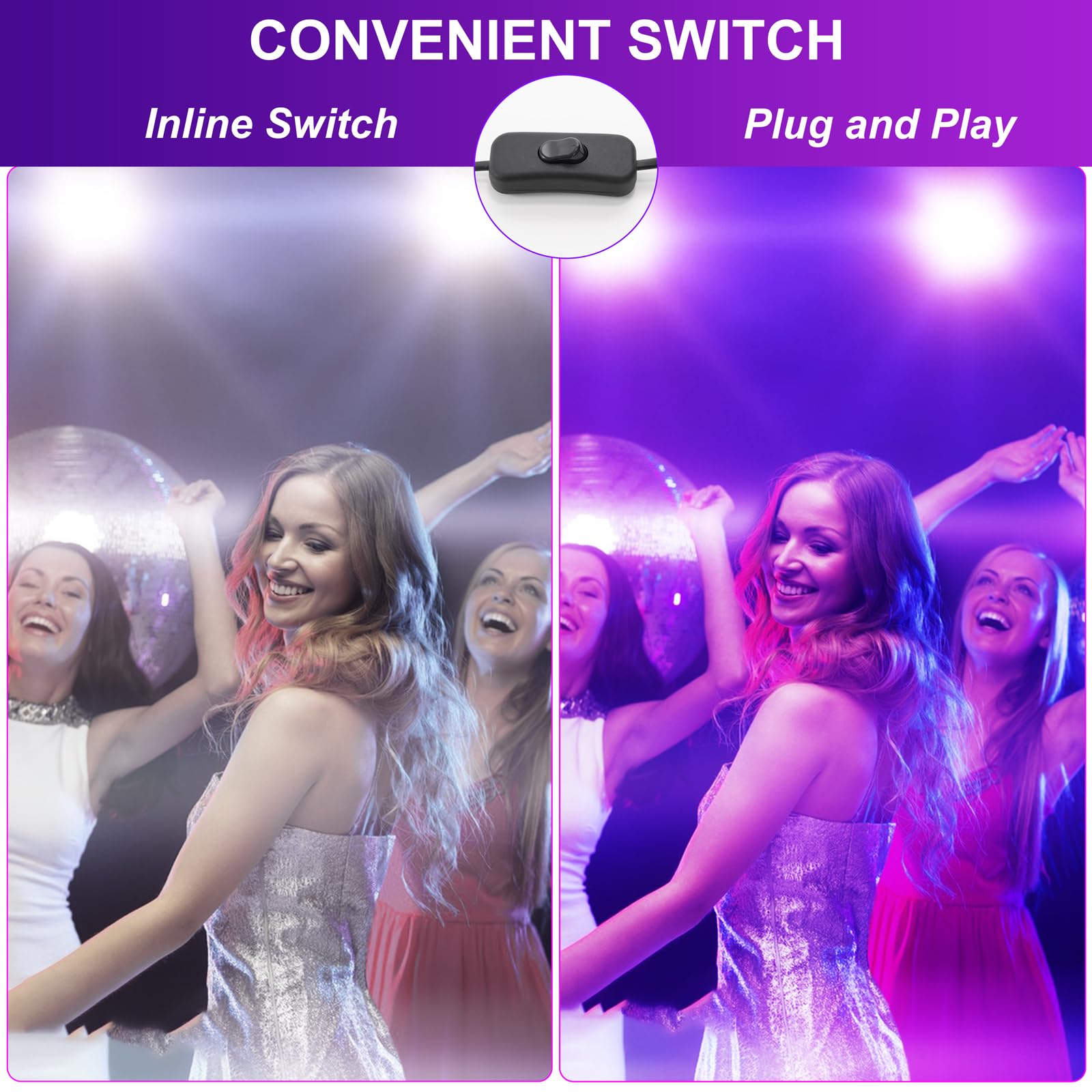 100W Led Black Lights For Glow Party - Waygor Uv Blacklight Floodlight 395Nm Blacklights Spotlight Purple Black Light Flood Ligh