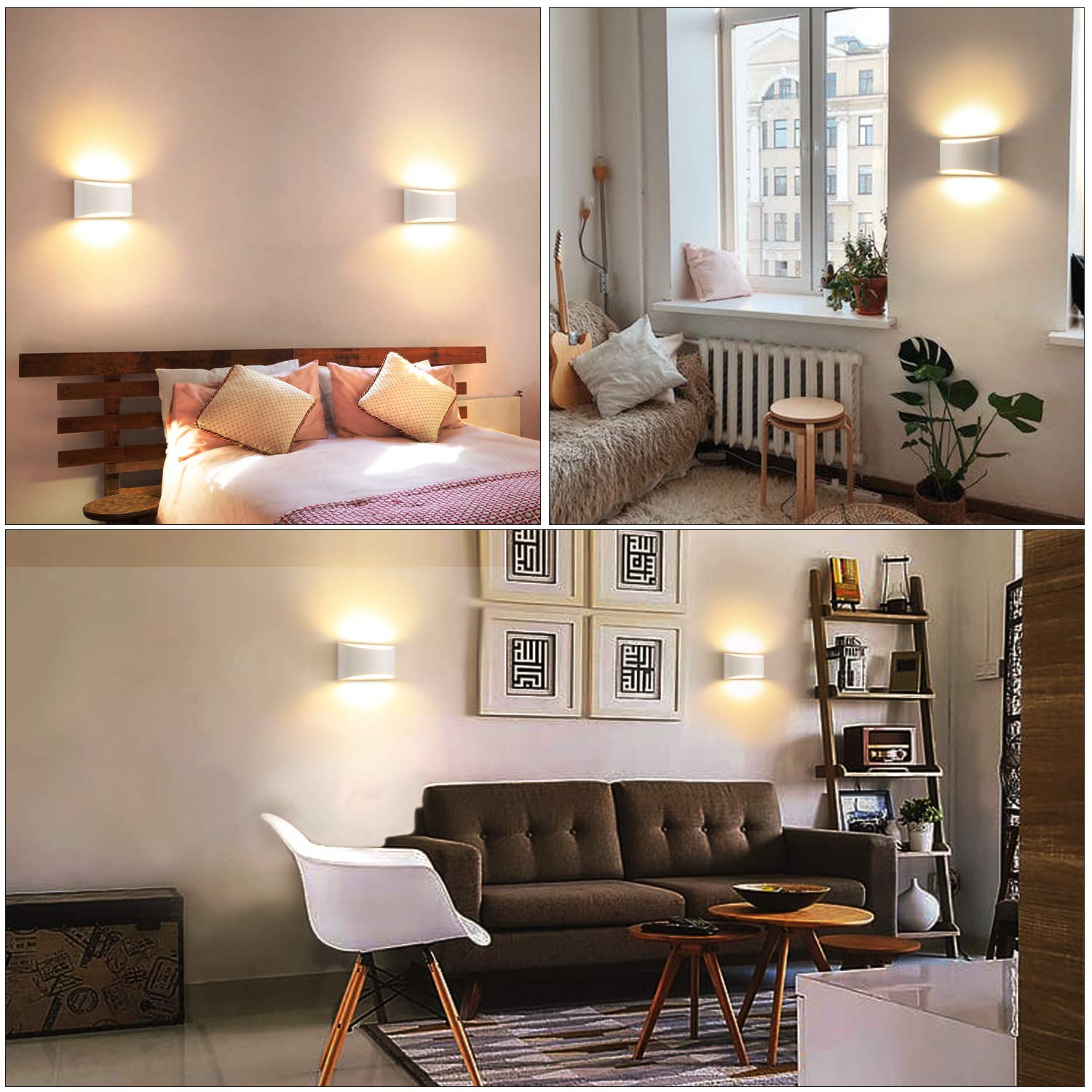 Lightess Modern LED Wall Sconce 12W Dimmable Up Down Light 1pc Warm White Model 942499-BJ