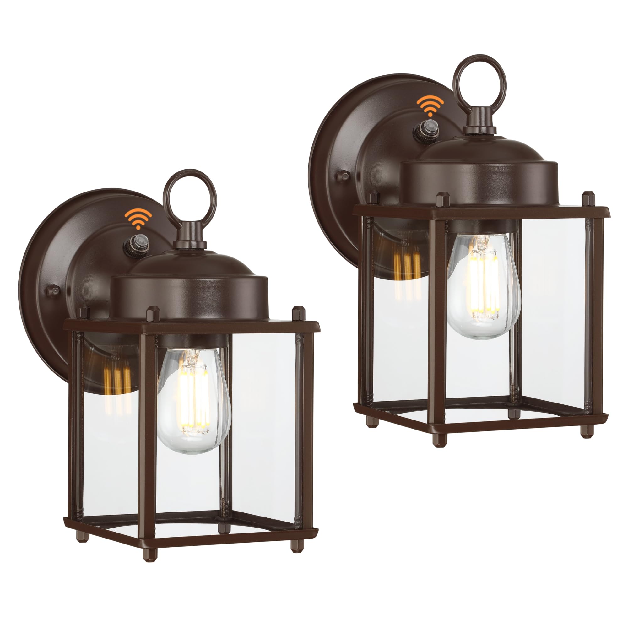 GRUENLICH Dusk to Dawn Outdoor Wall Lantern, Exterior Wall Sconce Light Fixture, Outside Porch Lighting with Clear Glass for Hou