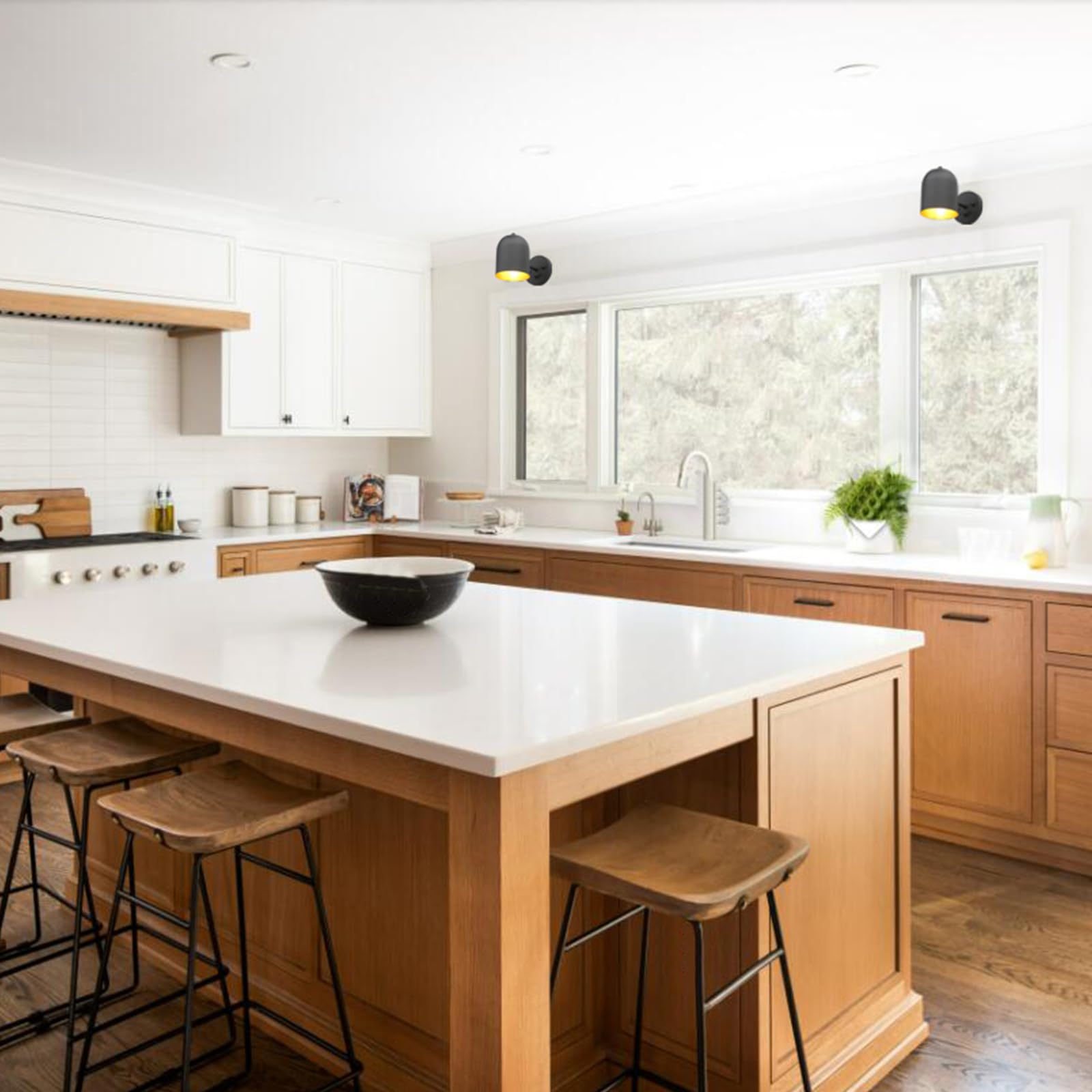 Pathson Set Of 2 Modern Wall Sconce Dimmer Switch, Matte Black Wall Light Lamp Adjustable Light Angle Wall Vanity Lighting, E26