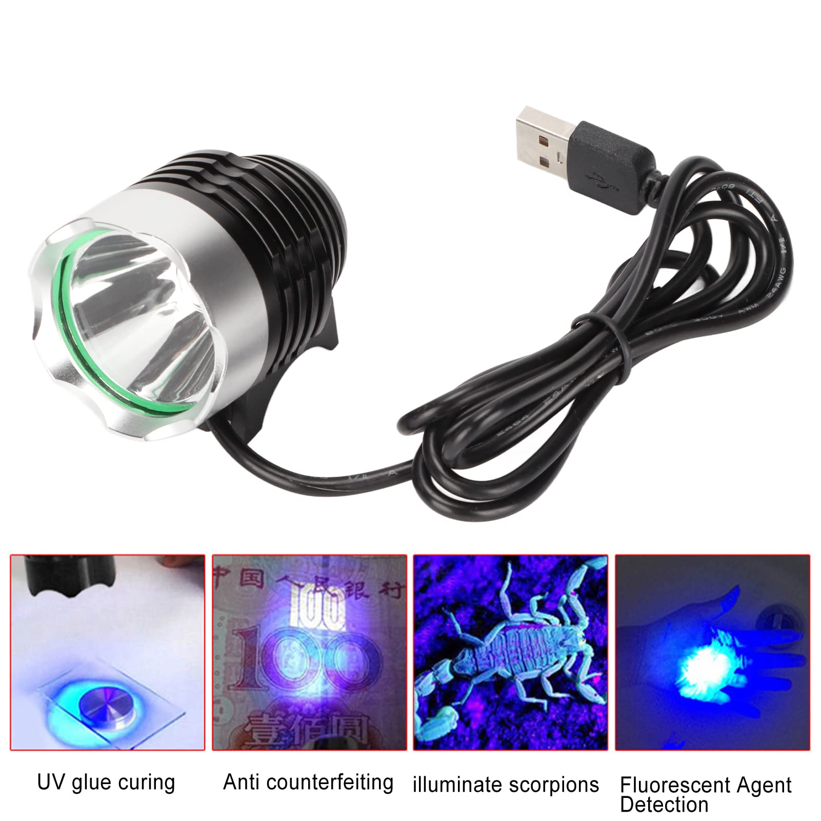 Hilitand Usb 10W Led Uv Ultraviolet Phone Glue Curing Lamp, Uv Led Nail Lamp For Gel Nails, Mobile Repair, Fluorescent Banknote,