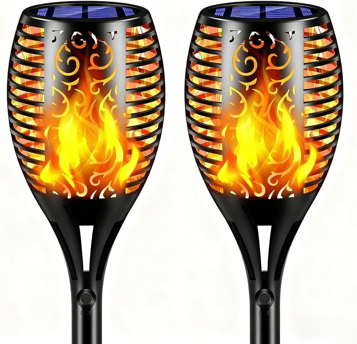 TomCare Solar Lights Outdoor 99 LED Higher & Larger Flickering Flame Solar Torch Lights 43 Decorative Waterproof Solar Powered P