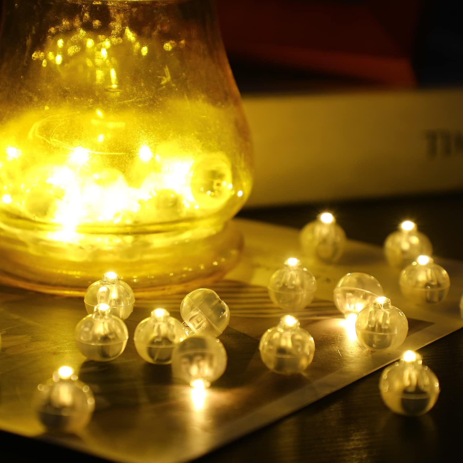 LOKIPA Mini LED Balloon Lights - 50PCS Waterproof Warm White Tiny Lights for Lanterns, Eggs, & Party Decor - Model JUNIOO-US-EE151S1P1