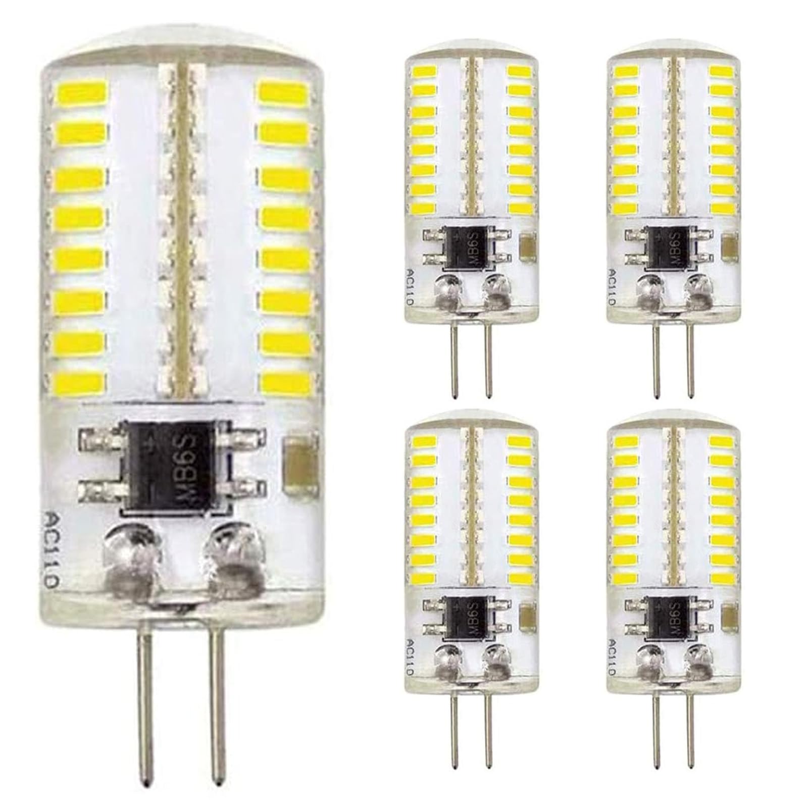 Zhenming 110V- 130V G4 Led Bulb 120V Dimmable 3W(20W 30W Halogen Equivalent) Cool White 6000K Lamp (Cannot Be Used At Low Voltag