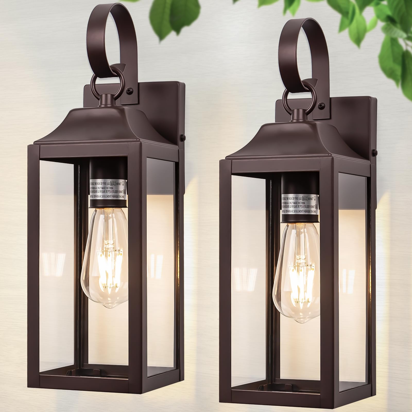 Yolsunes 15&quot; Outdoor Wall Sconces - Oil Rubbed Bronze Waterproof Lanterns, Modern Design