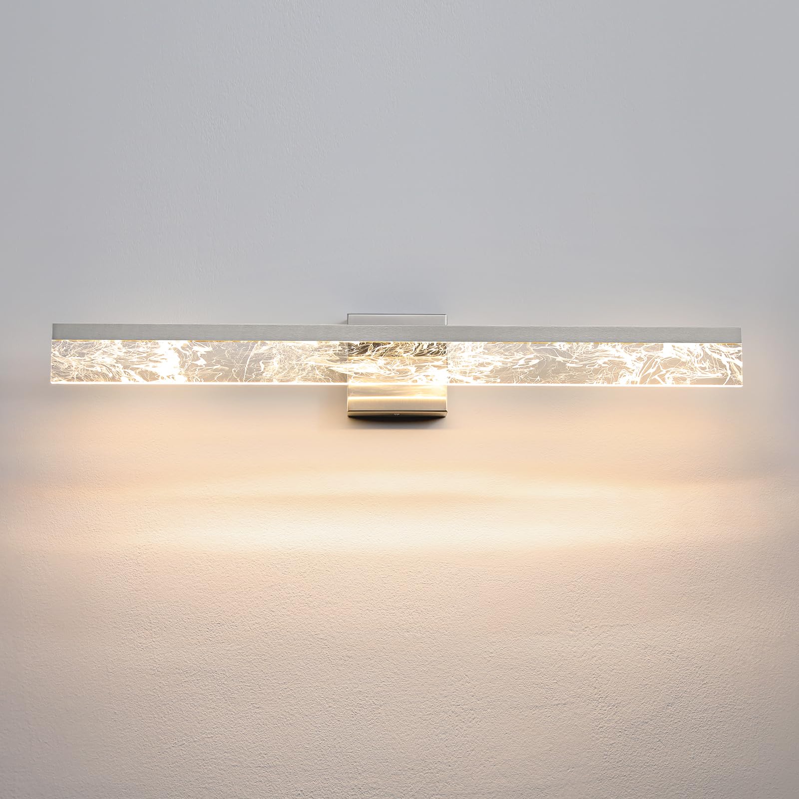 AIJIASI Bathroom Light Fixtures, 32 Inch Brushed Nickel, Dimmable LED Vanity Lighting, Model 8205WL-32SN-US