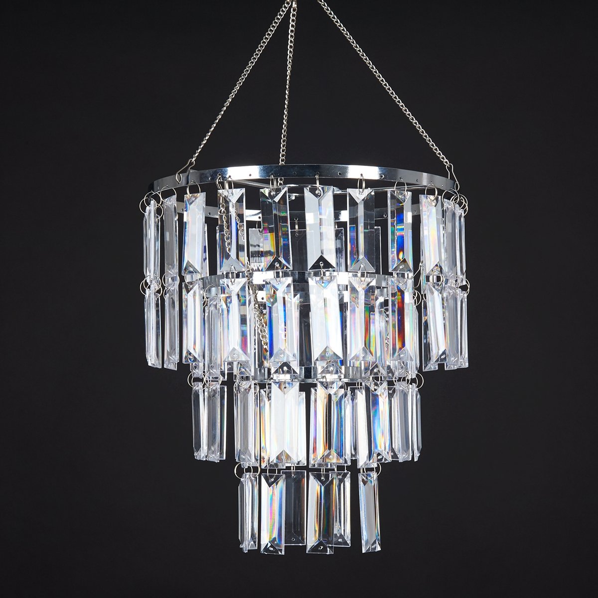 FlavorThings Modern Chandelier Pendant Light Fixture, Faux Crystal, Rectangle, Without Light Cord Kit, W10.25 x H11.5, Crystal