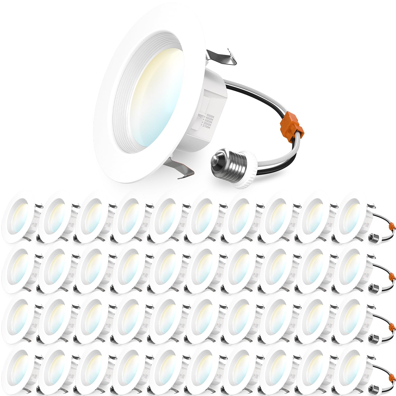 Sunco 40 Pack 4 Inch LED Recessed Lights, Retrofit Lighting LED Can Lights Downlight, 660LM, 2700K/3000K/3500K/4000K/5000K, Dimm