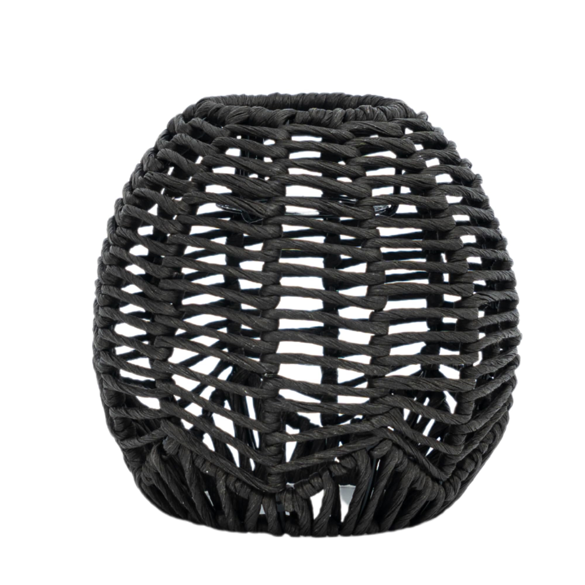 Onhomes Paper Rope Lamp Shade, Black, 5.9in x 5.5in, Model NVO703, Wicker Replacement for Table or Pendant Lighting