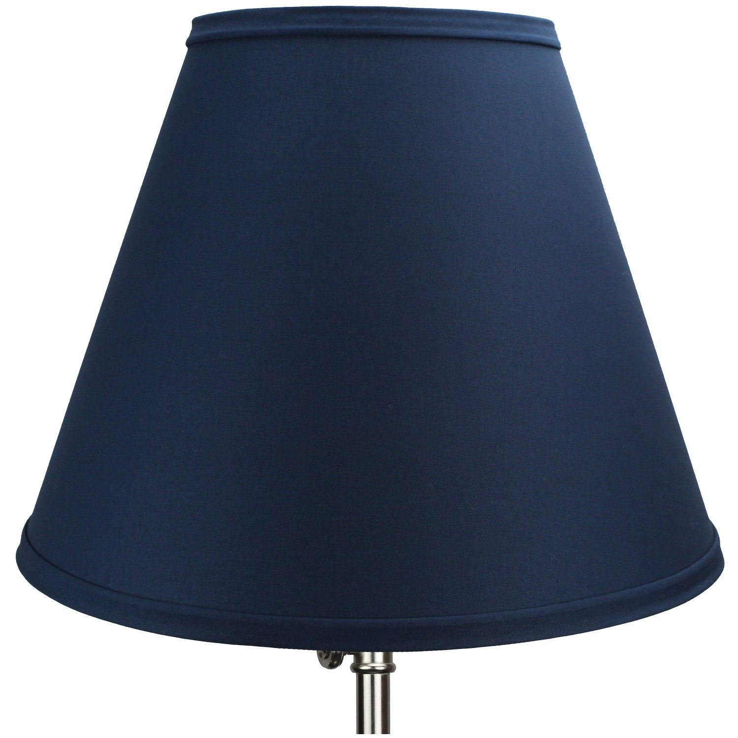 FenchelShades.com Lampshade, Navy Blue Fabric, 7" Top x 14" Bottom x 11" Slant Height, Washer (Spider) Attachment, Model 7-14