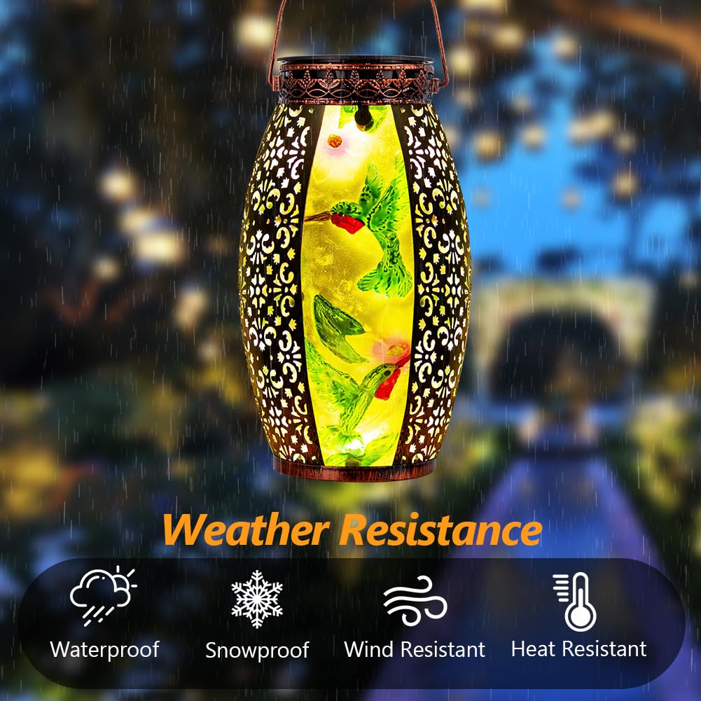 Vewogarden Hummingbird Solar Lanterns Outdoor Waterproof Hanging Solar Lantern Decorative Outdoor Led Lantern Lights For Patio Y