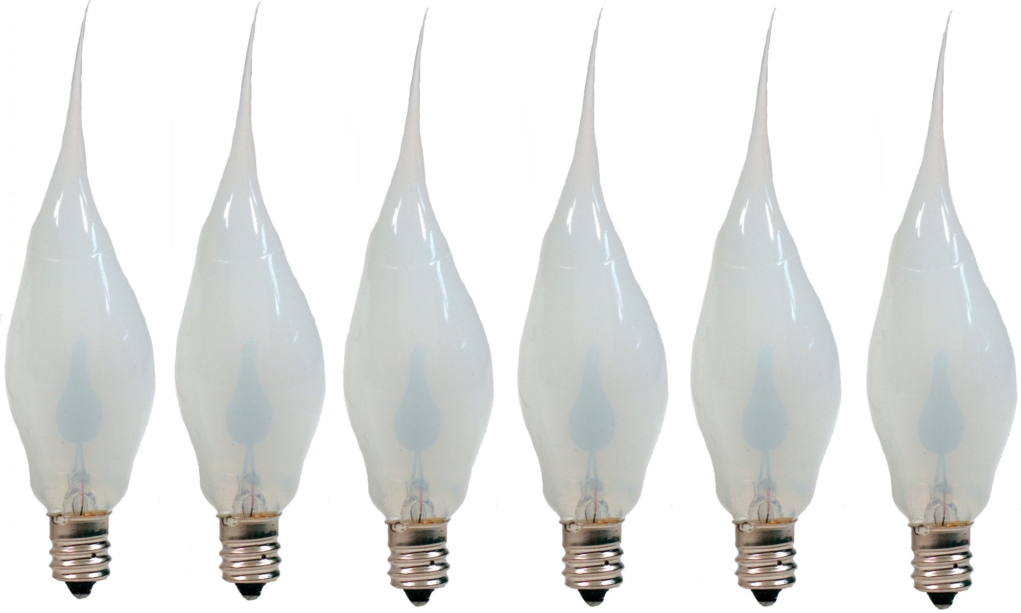 Creative Hobbies® Electric Candle Lamp Bulbs, 3 Watt, White, Glass, Pack of 6, Model 7001S