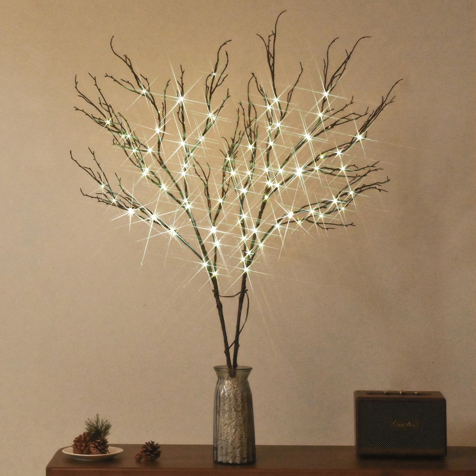 Alaiselit Lighted Brown Branches 43IN 100 LED with Timer Battery Operated, Tree Branch with Warm White Lights for Holiday Decora