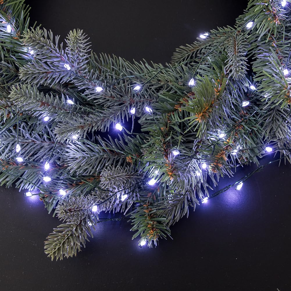 Zeluxdot Firecracker Fairy Lights,50Ft 500Leds Waterproof Twinkle Lights Plug In,Green Wire,Led Light With Remote 8 Modes For In