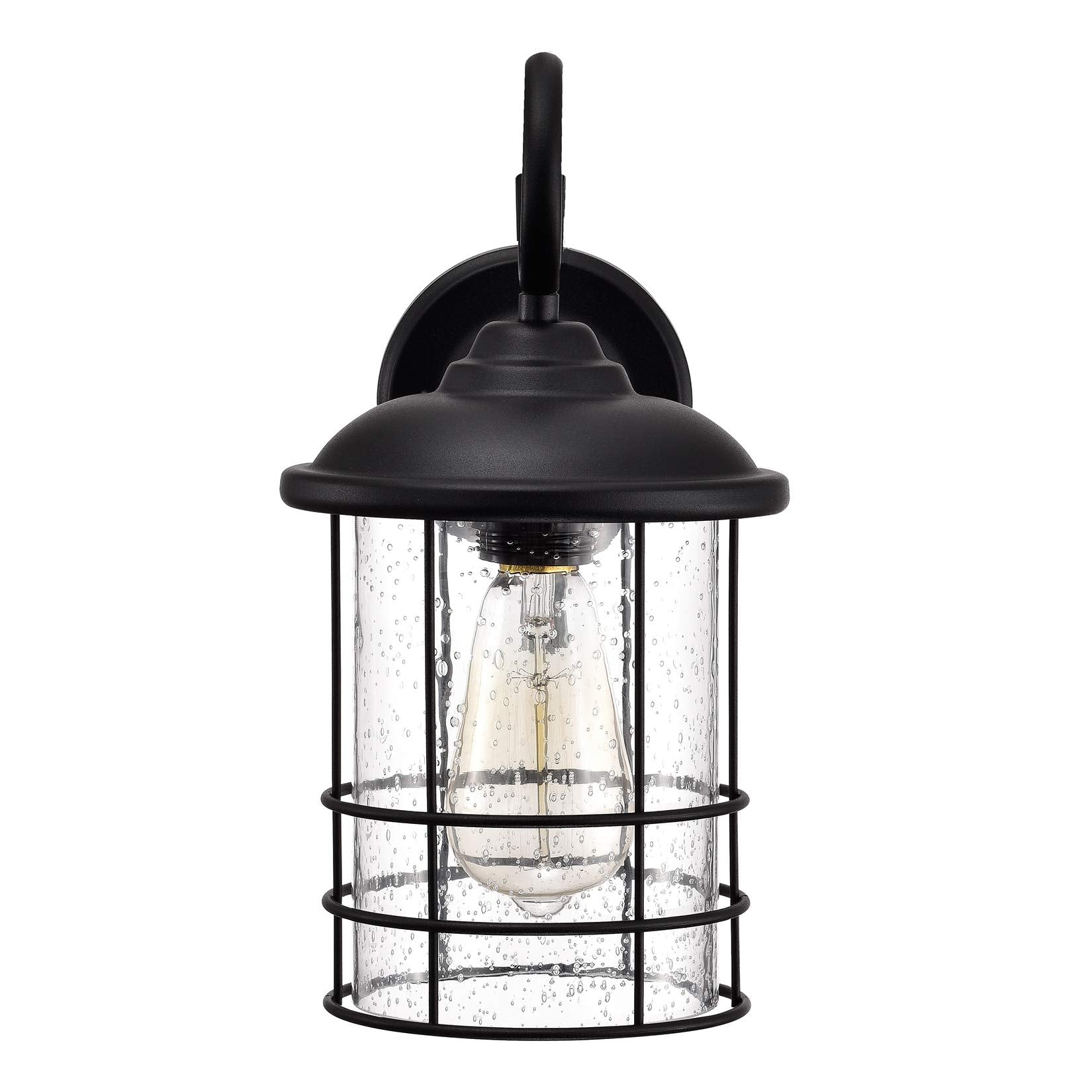 Micsiu 12 Inch Outdoor Wall Lantern 2 Pack, Black Metal Sconce With Clear Seedy Glass, Waterproof For Porch, Entryway, Garage, Model A20007